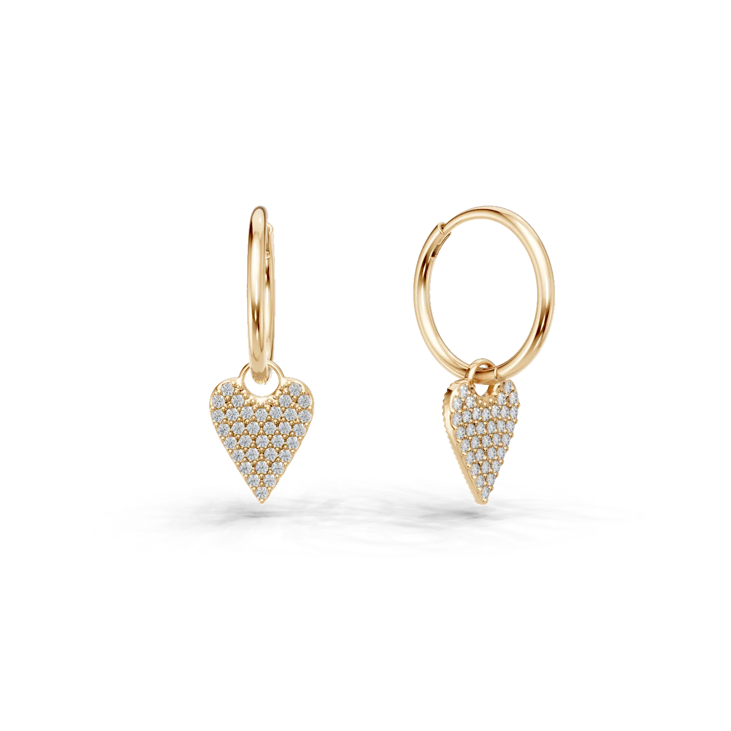 Cercei creole cu inimioare din aur galben cu zirconii Apparel & Accessories > Jewelry > Earrings DAAR 2 Cercei creole cu inimioare din aur galben cu zirconii Apparel & Accessories > Jewelry > Earrings DAAR 2