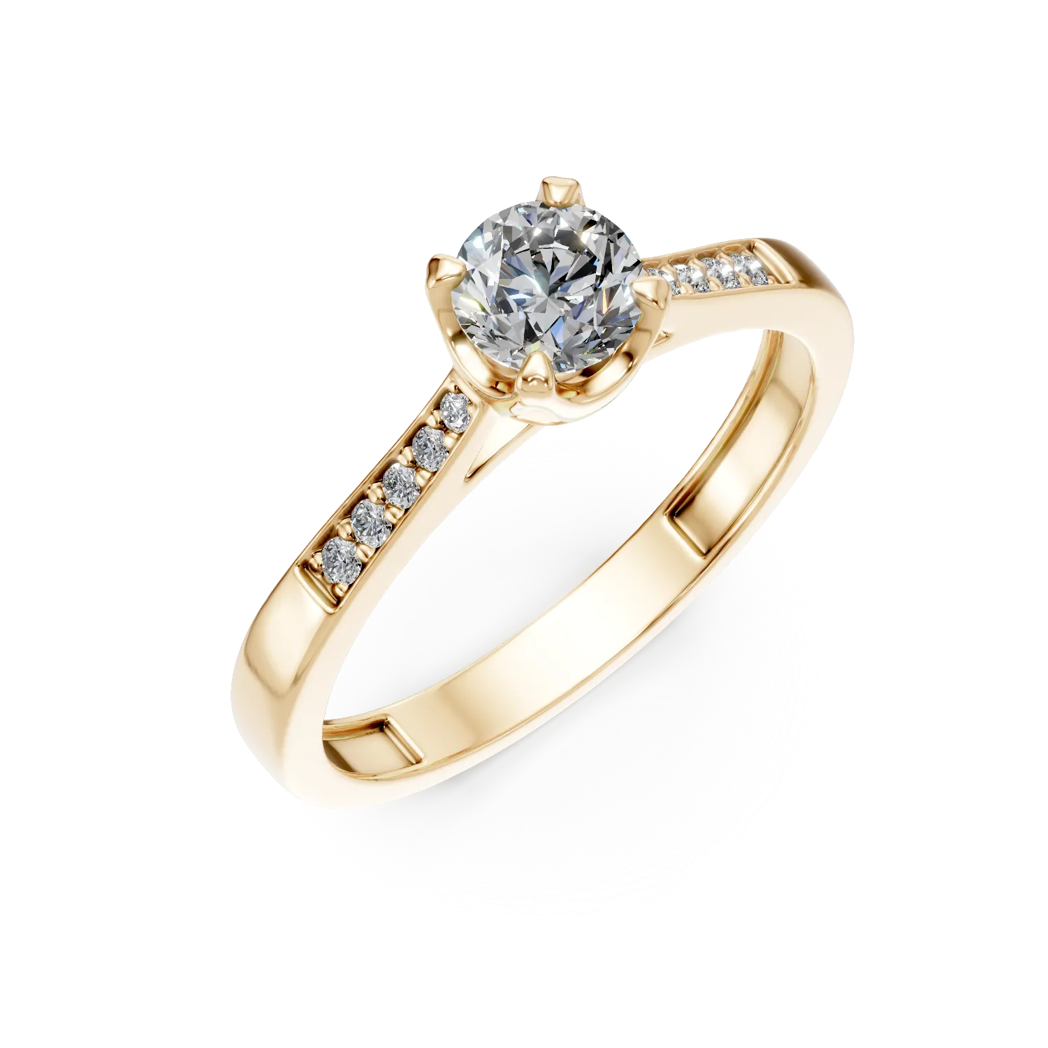 Inel de logodna din aur galben cu zirconii Apparel & Accessories > Jewelry > Rings DAAR 2 Inel de logodna din aur galben cu zirconii Apparel & Accessories > Jewelry > Rings DAAR 2