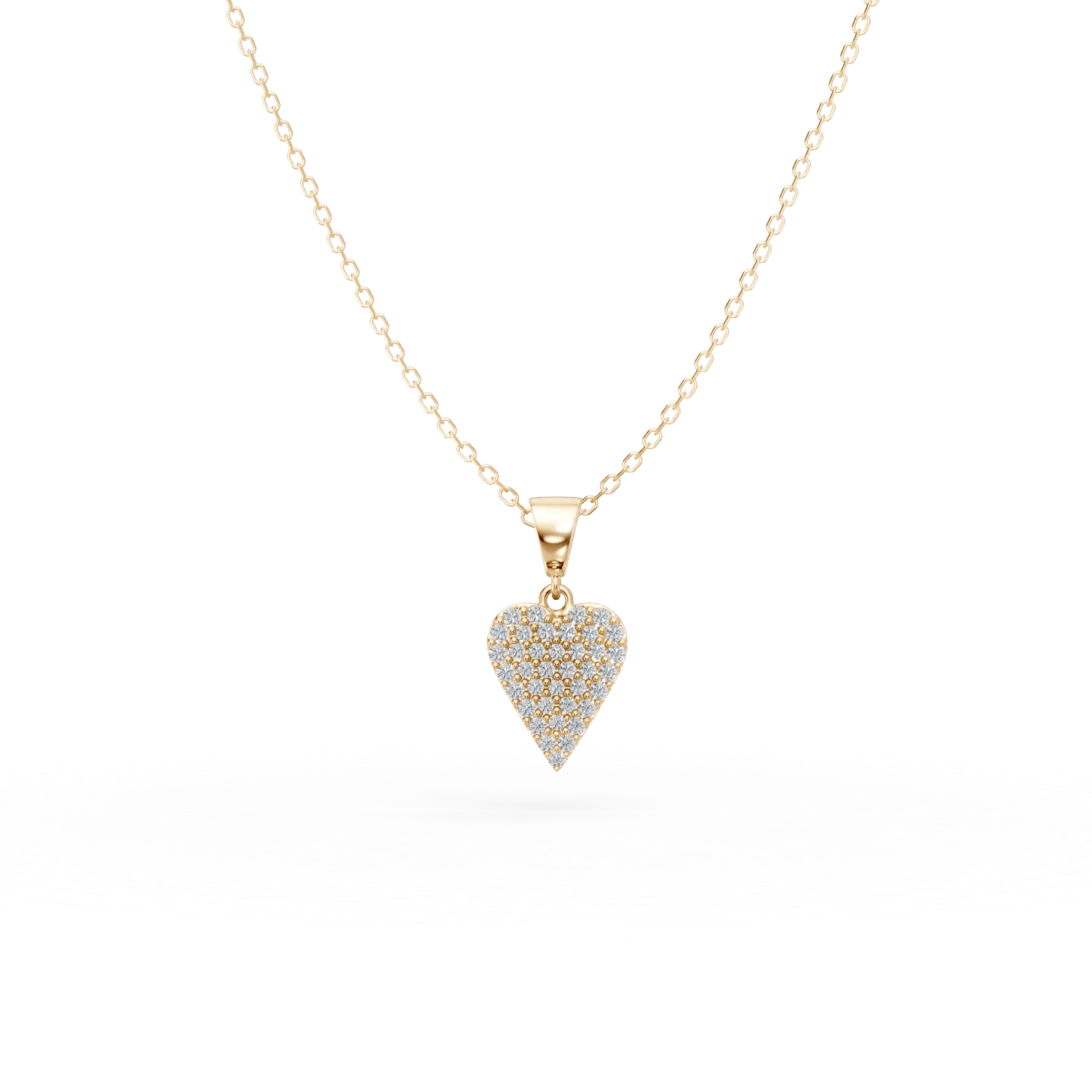 Lant cu pandantiv din aur galben cu zirconii