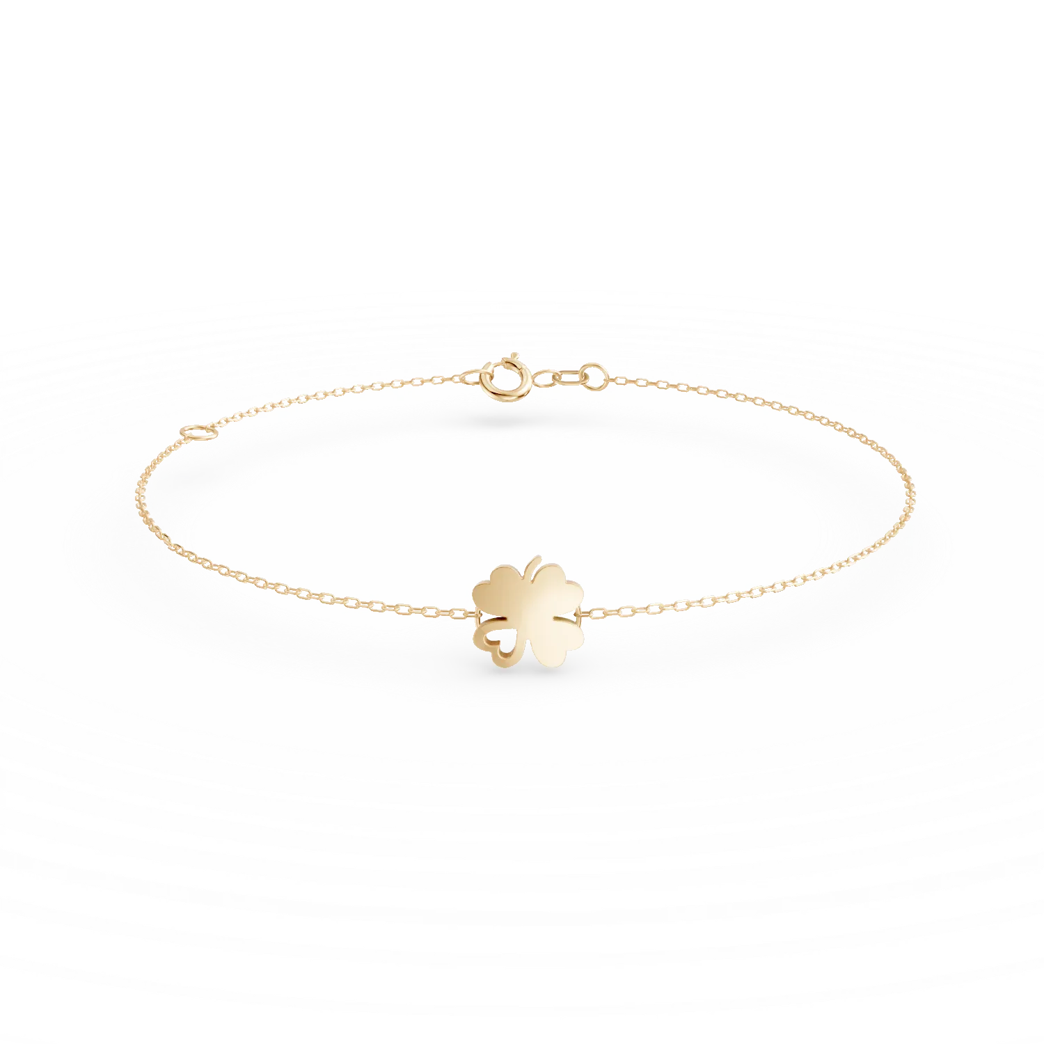 Bratara cu pandantiv trifoi din aur galben
