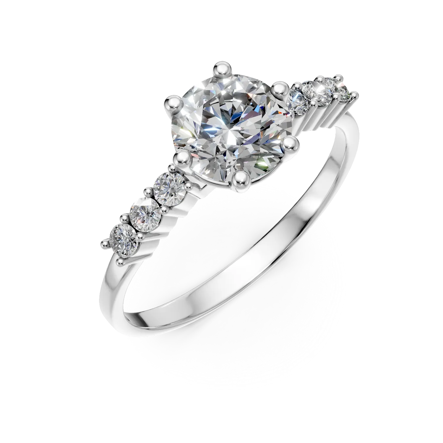 Inel din aur alb cu zirconii