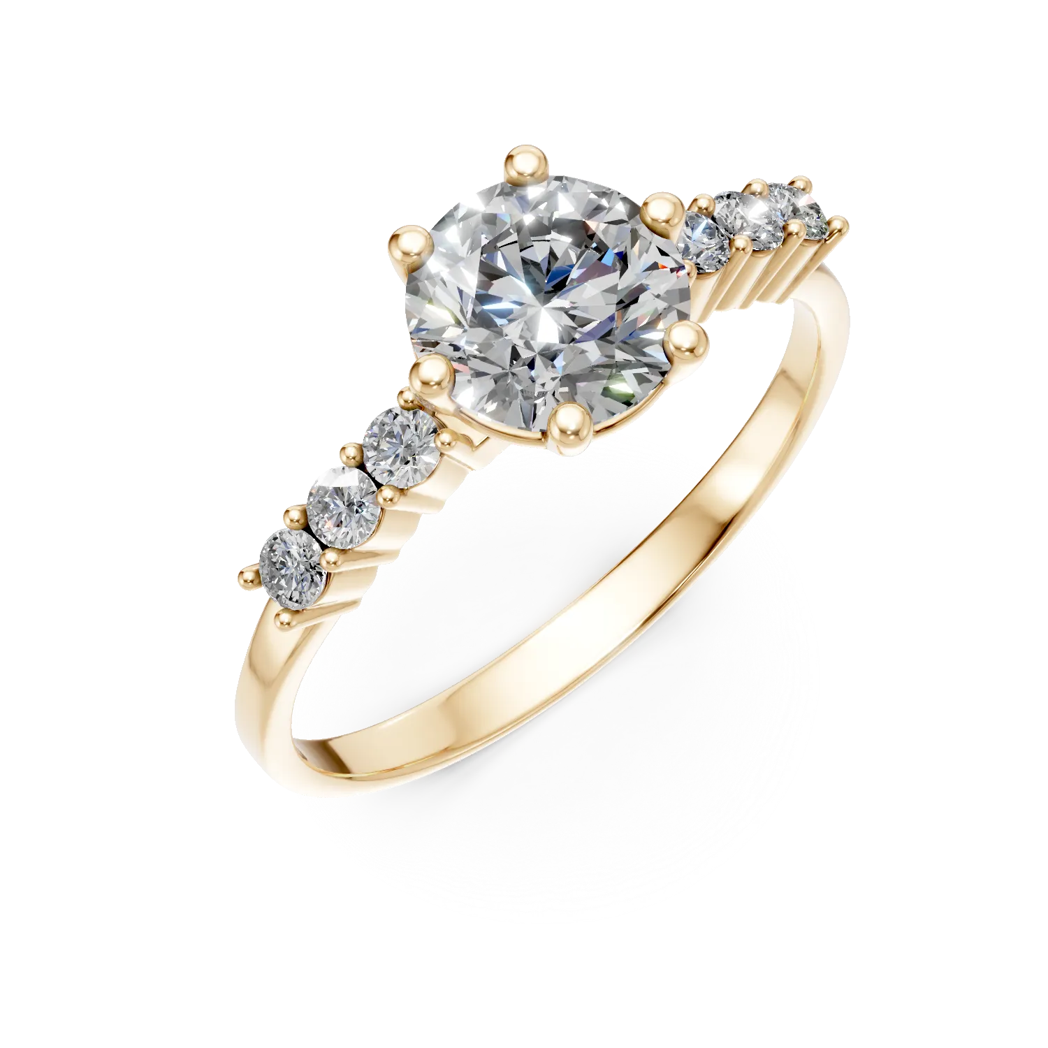 Inel din aur galben cu zirconii