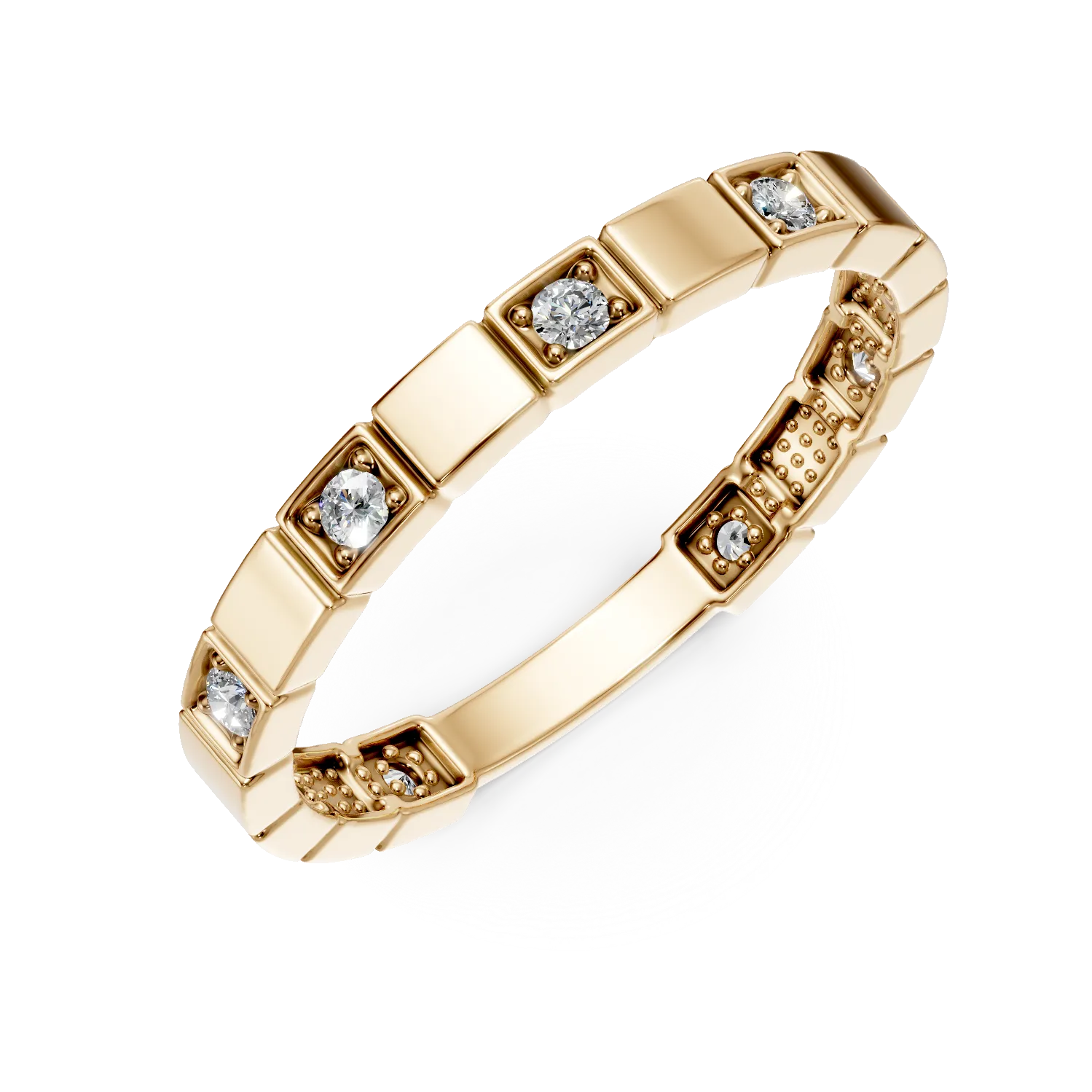 Inel din aur galben cu zirconii