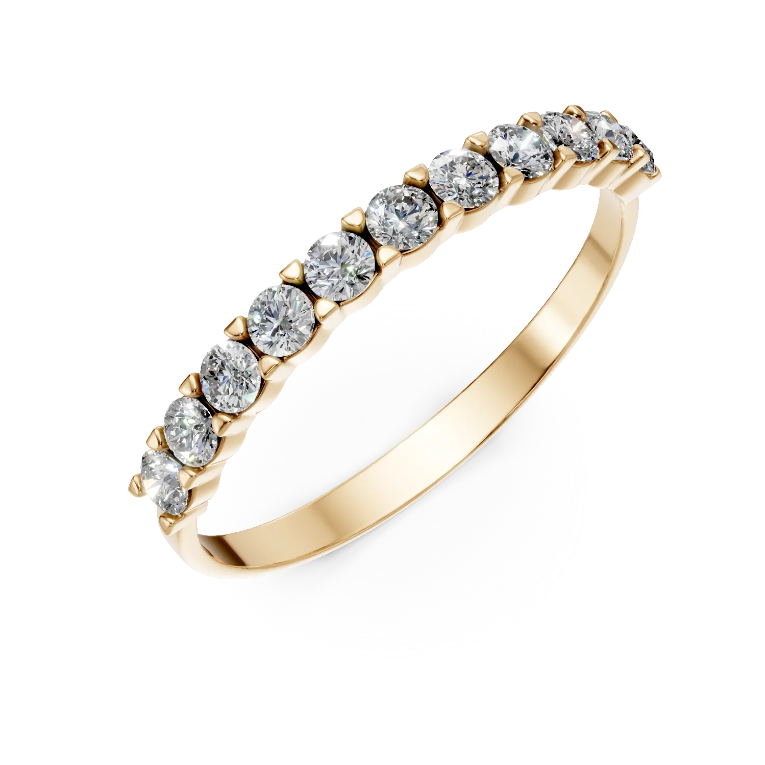 Inel din aur galben cu zirconii