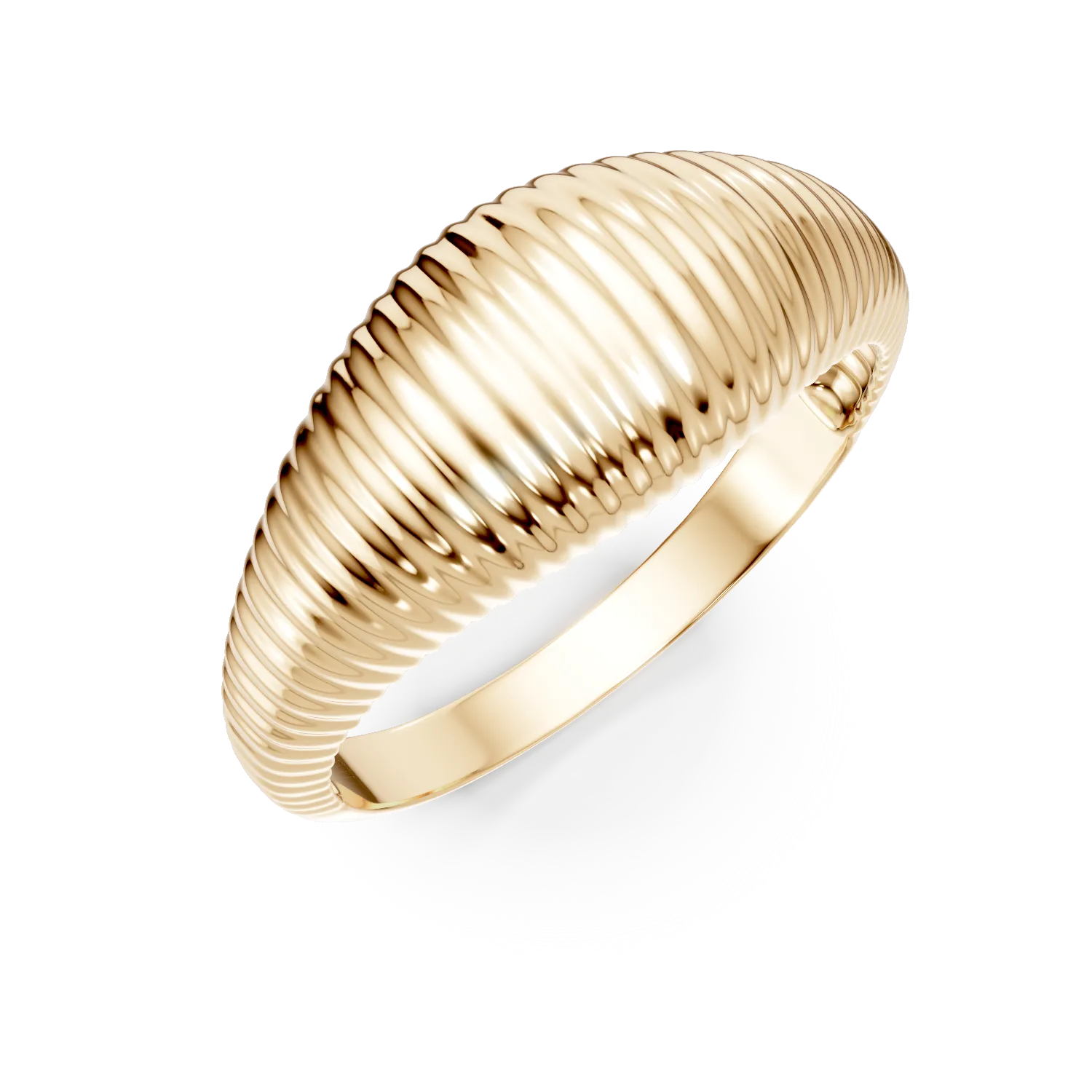 Inel supradimensionat cu striatii din aur galben