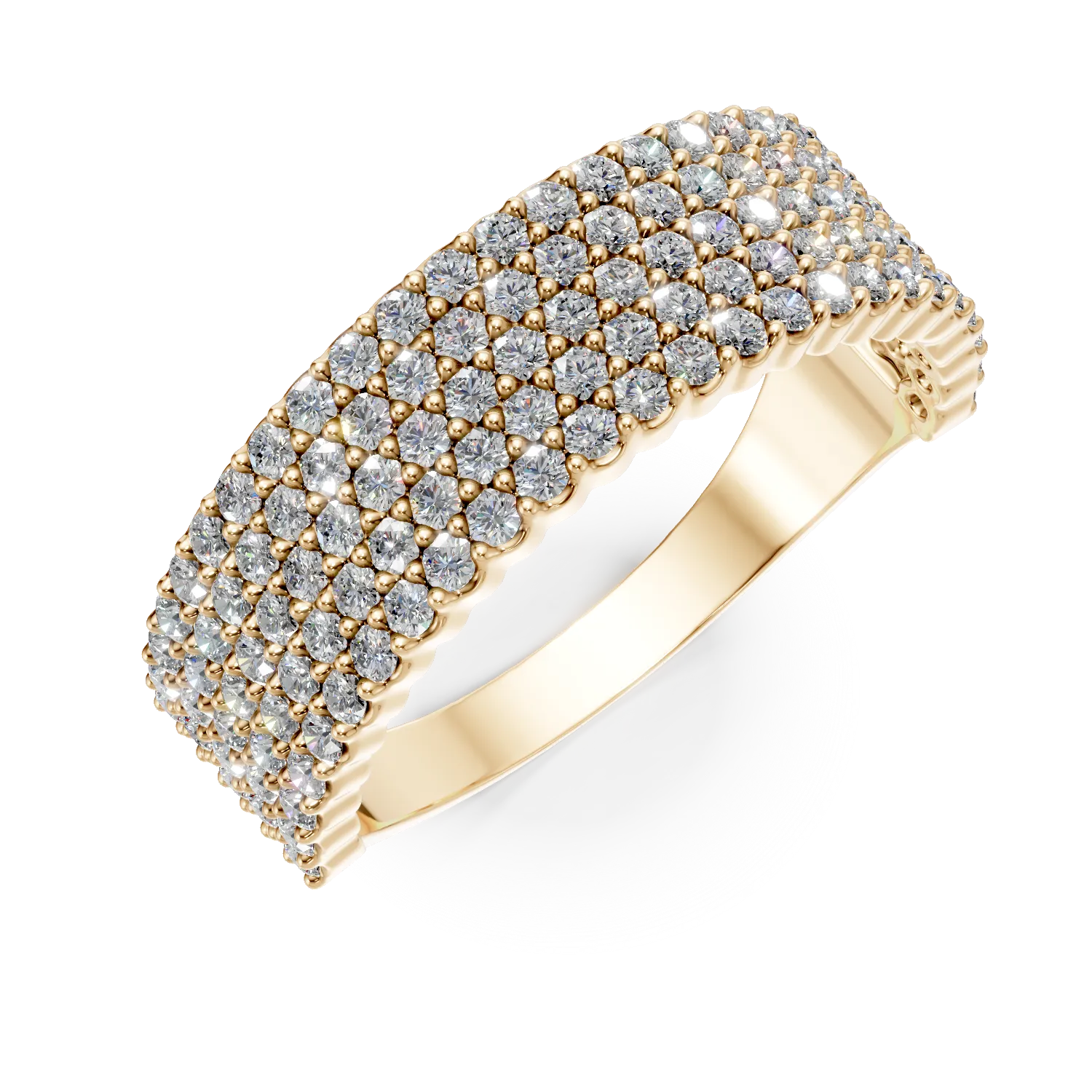 Inel din aur galben cu zirconii microsetting