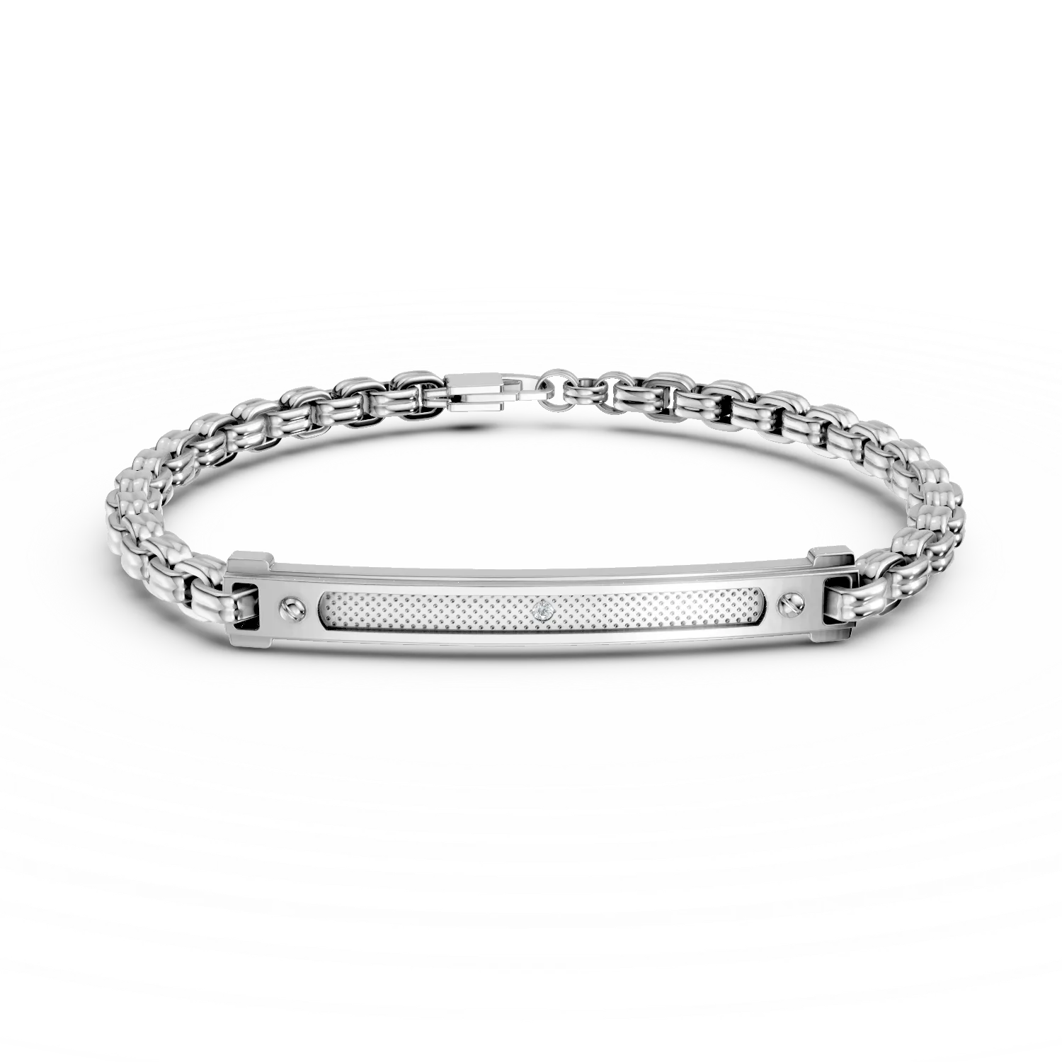 Bratara din otel cu diamant de 0.002ct pentru barbati