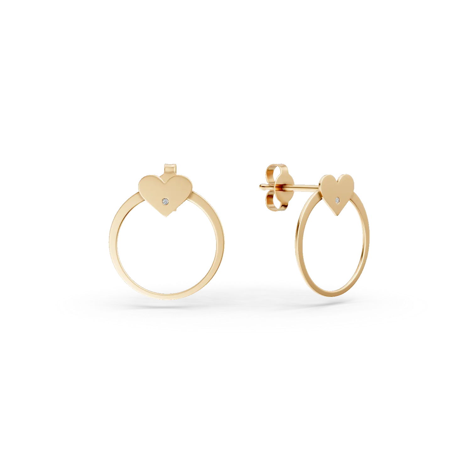 Cercei cu inimioare din aur galben cu diamante de 0.005ct Apparel & Accessories > Jewelry > Earrings DAAR 2 Cercei cu inimioare din aur galben cu diamante de 0.005ct Apparel & Accessories > Jewelry > Earrings DAAR 2
