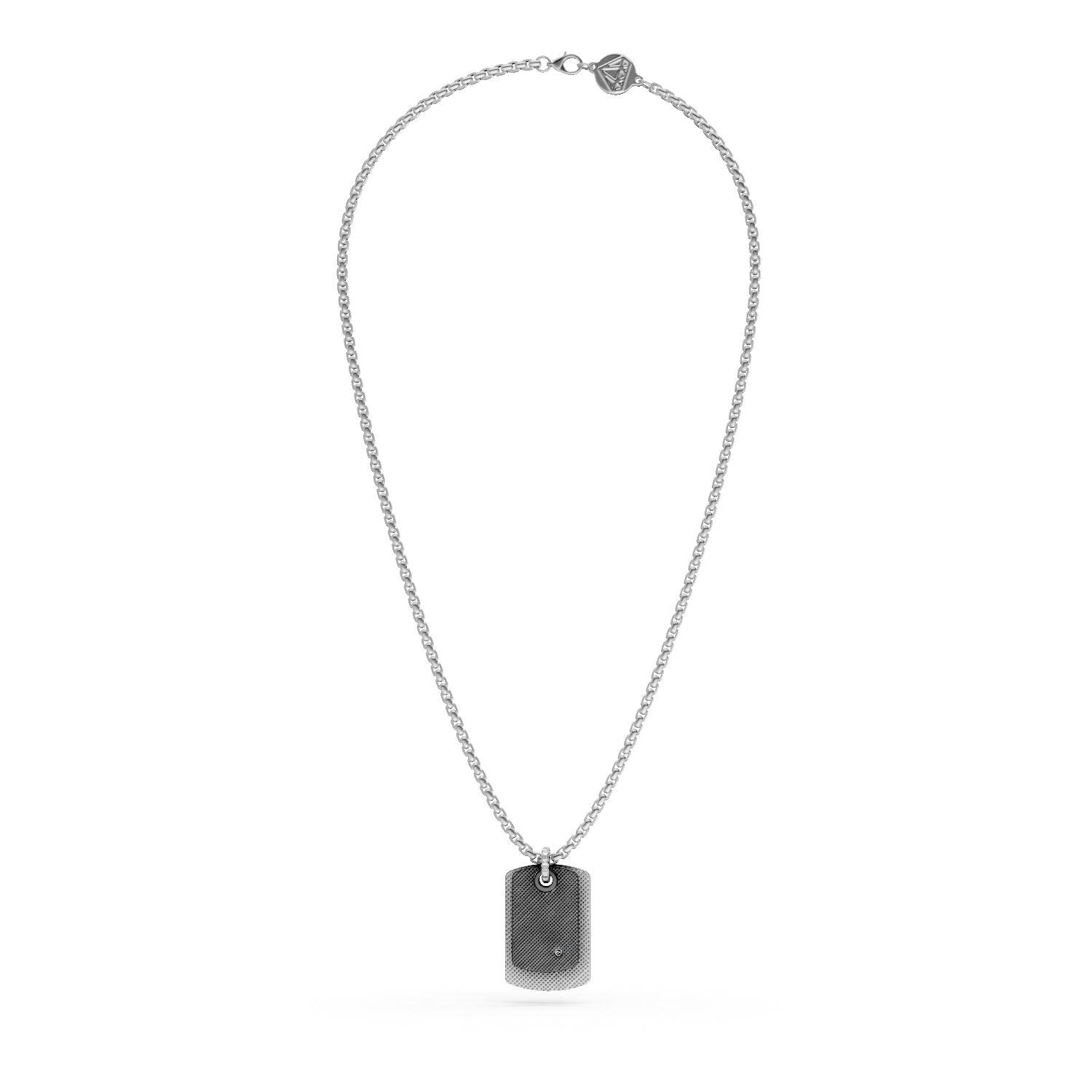 Lant cu pandantive din otel cu diamant de 0.002ct pentru barbati