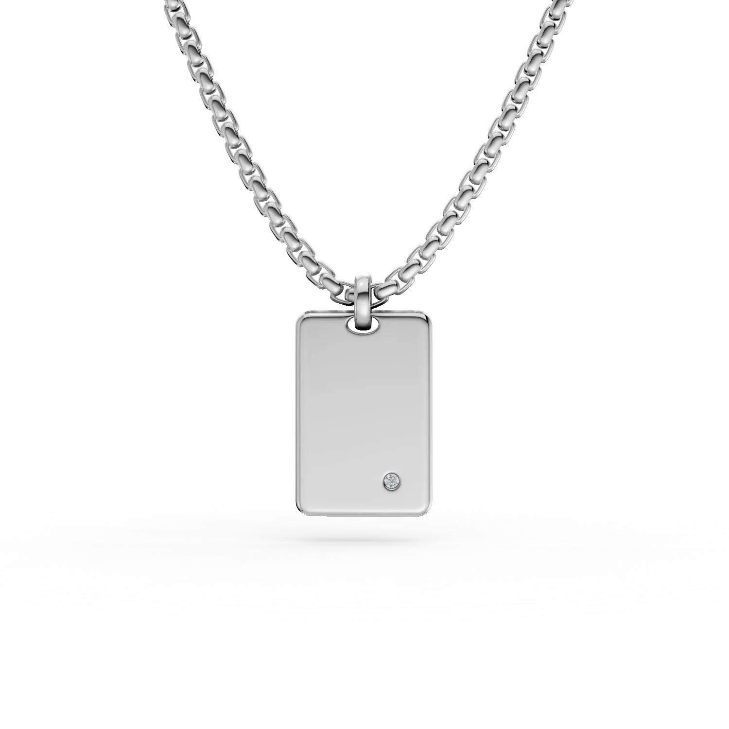 Lant cu pandantiv din otel cu diamant de 0.002ct pentru barbati