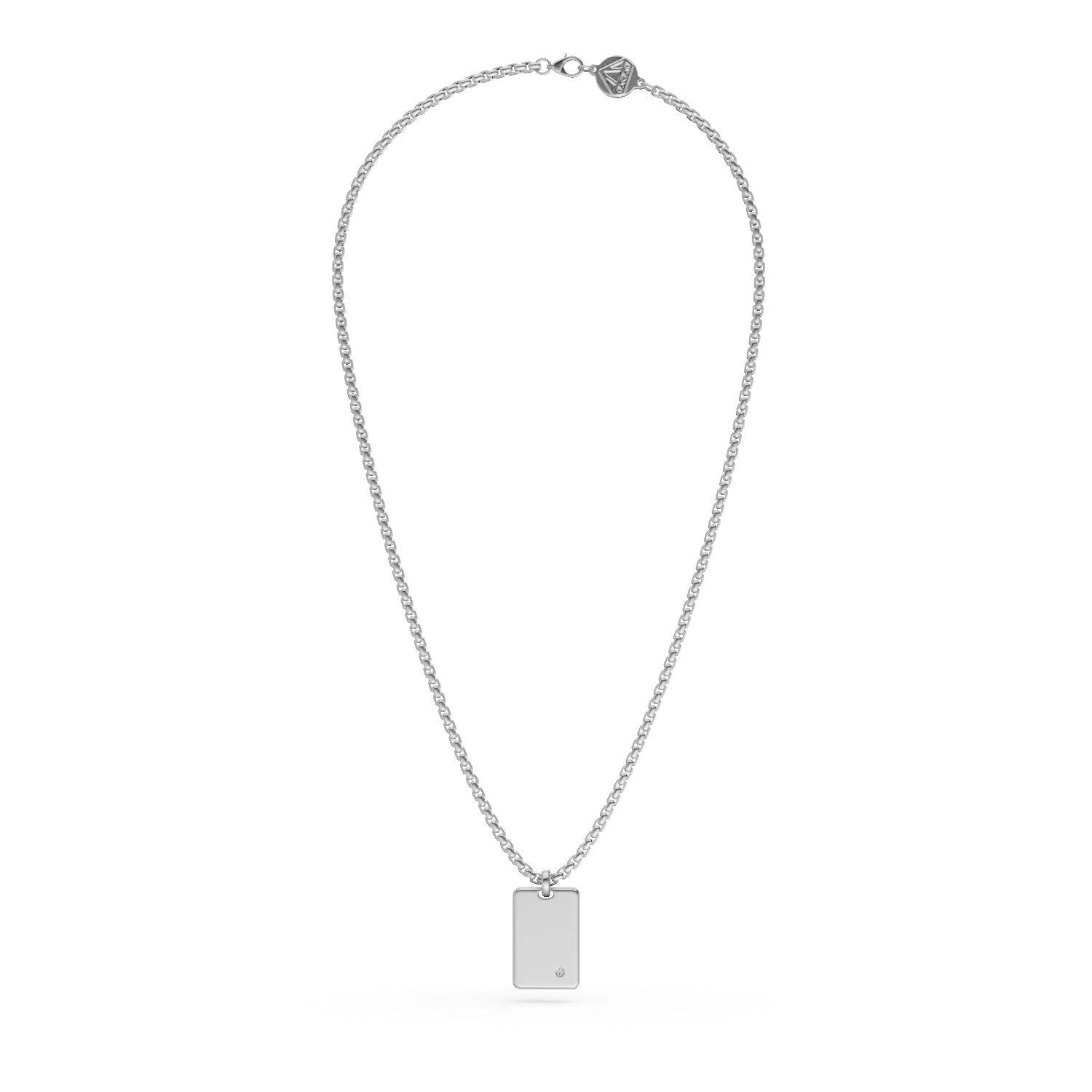 Lant cu pandantiv din otel cu diamant de 0.002ct pentru barbati