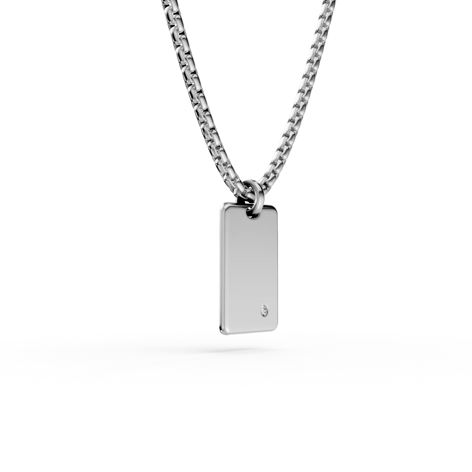 Lant cu pandantiv din otel cu diamant de 0.002ct pentru barbati