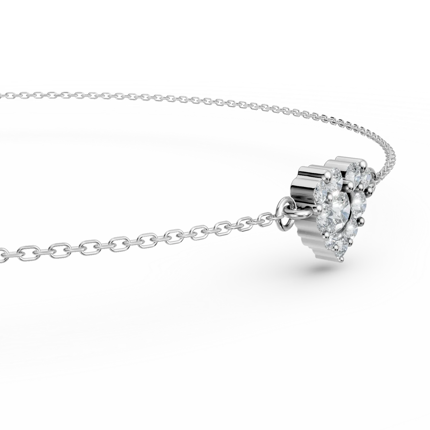 Bratara cu pandantiv din aur alb cu diamante de 0.2ct