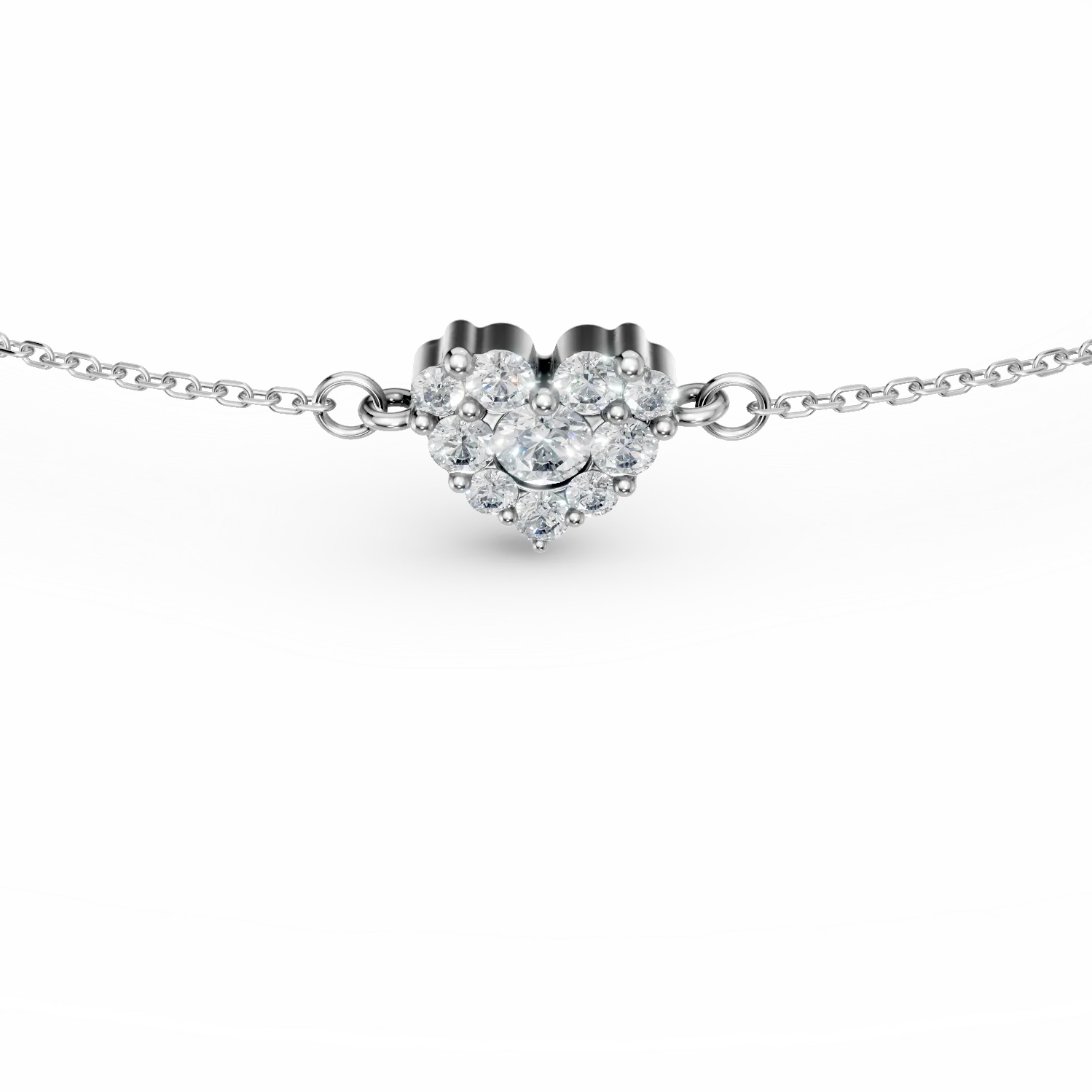 Bratara cu pandantiv din aur alb cu diamante de 0.2ct