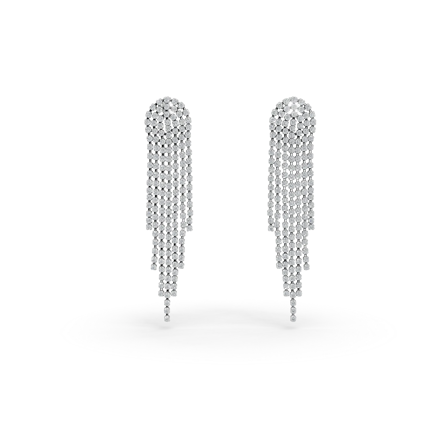 Cercei lungi din argint cu zirconia