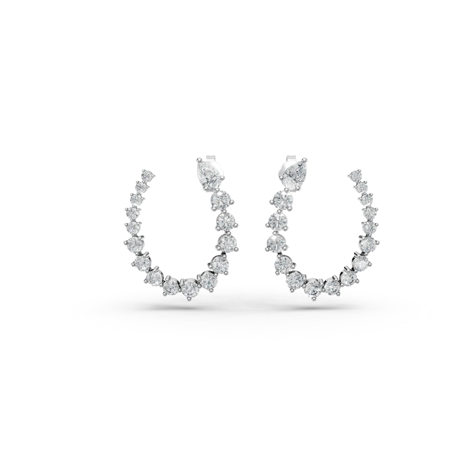 Cercei cu surub din argint cu zirconii