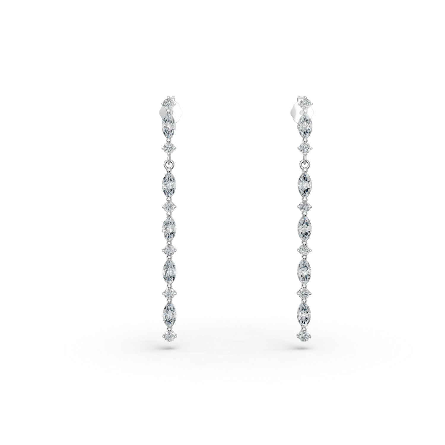 Cercei lungi din argint cu zirconia