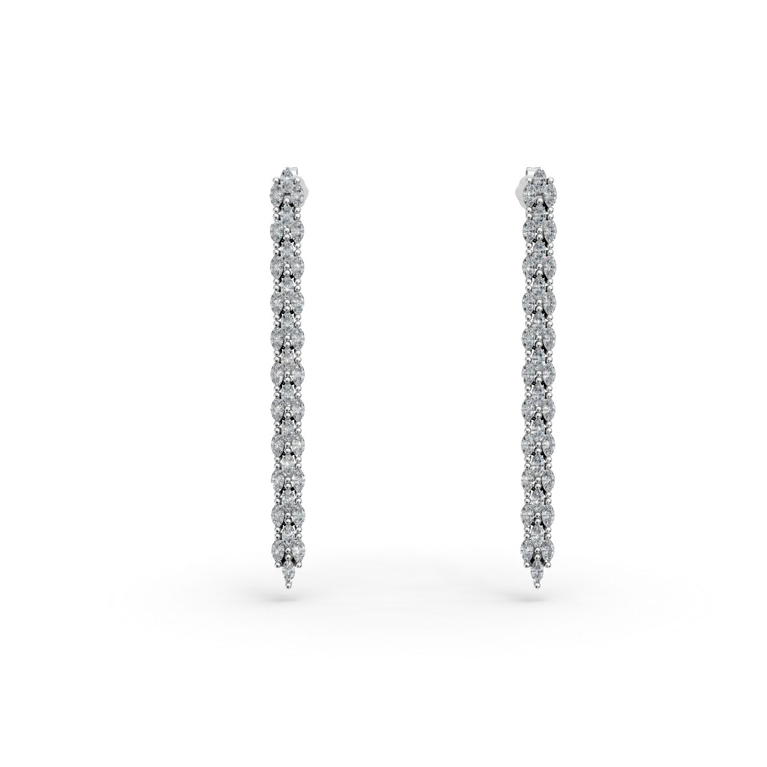 Cercei lungi din argint cu zirconii - Imagine 2