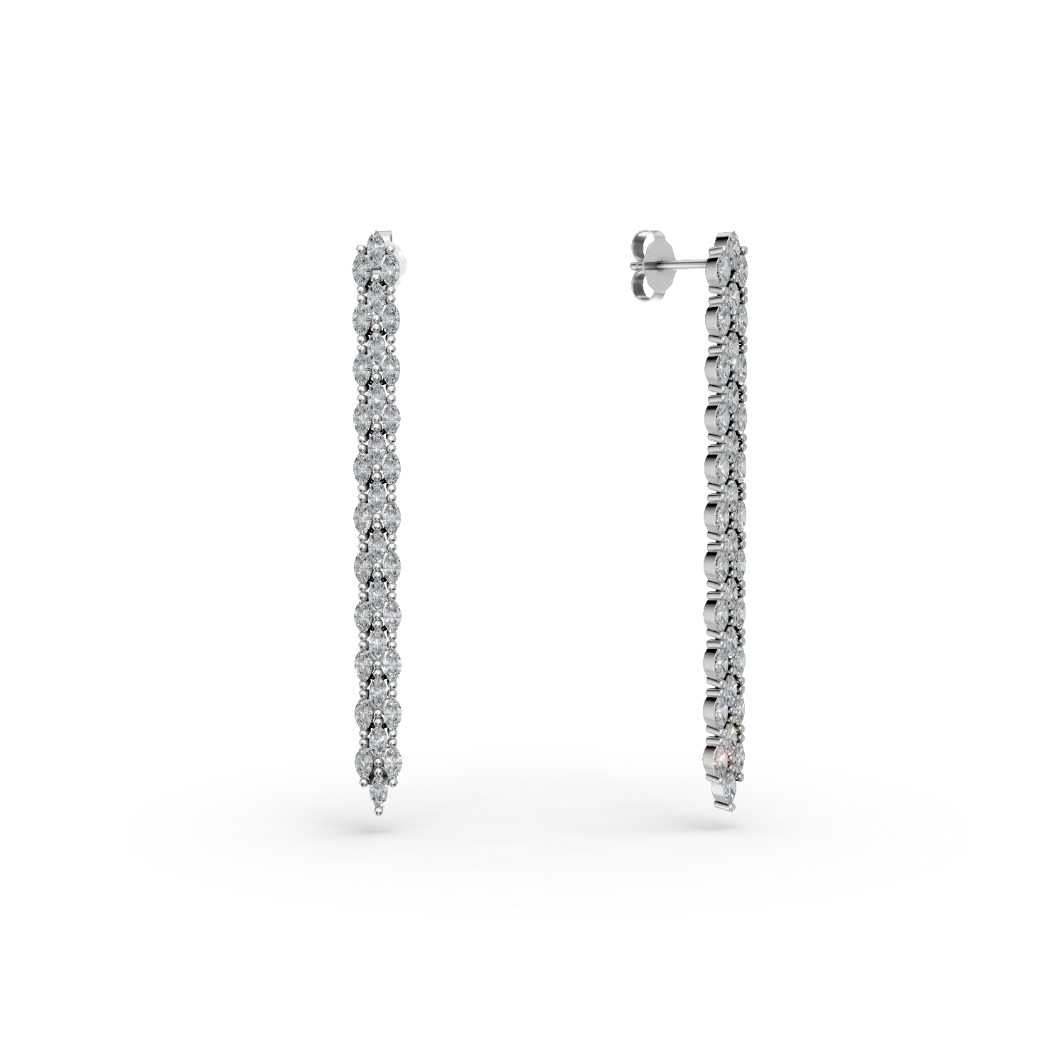 Cercei lungi din argint cu zirconii