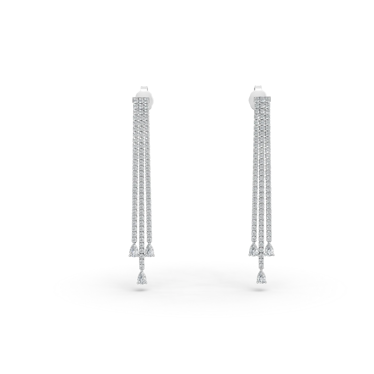 Cercei lungi din argint cu zirconii
