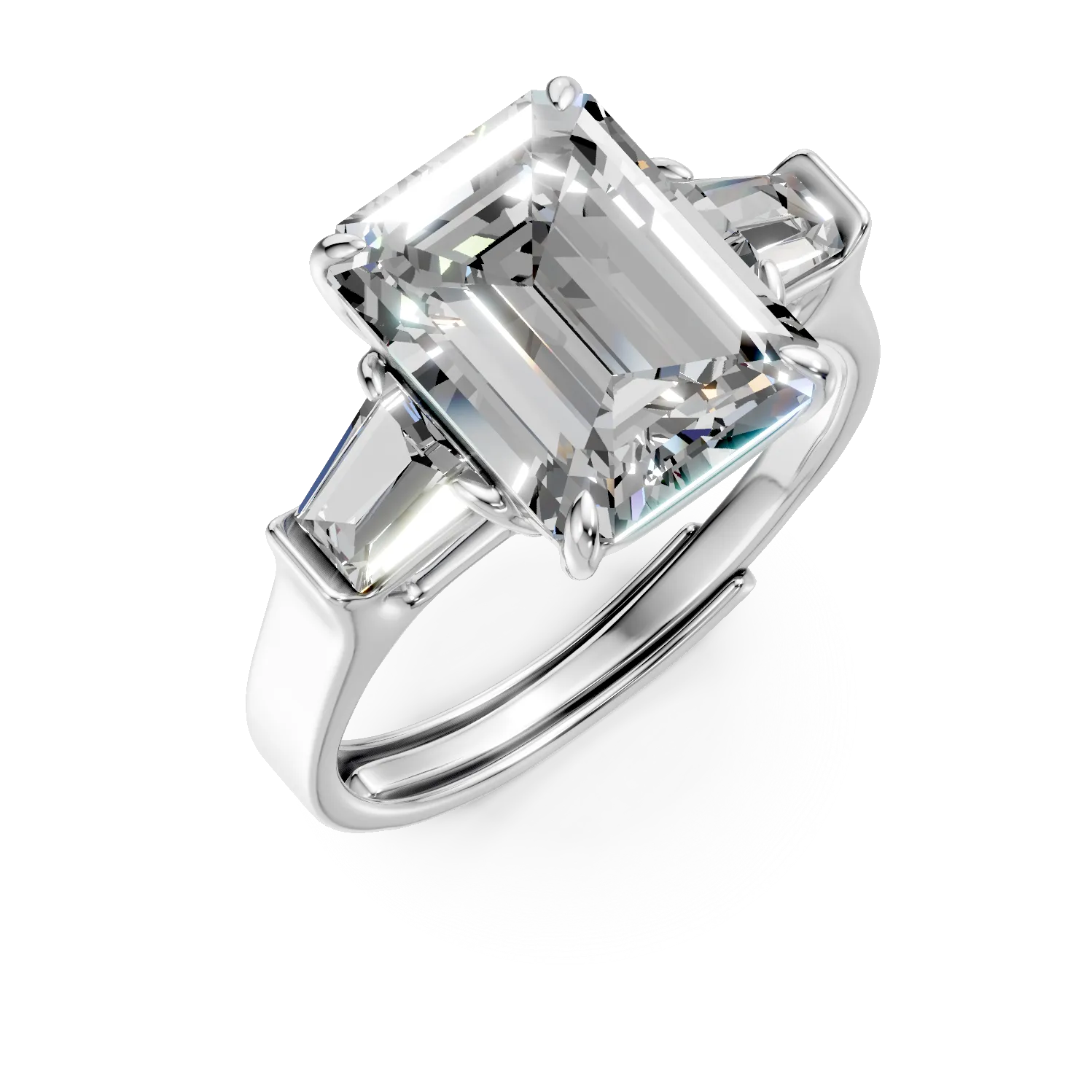 Inel geometric din argint cu zirconii - imagine 7