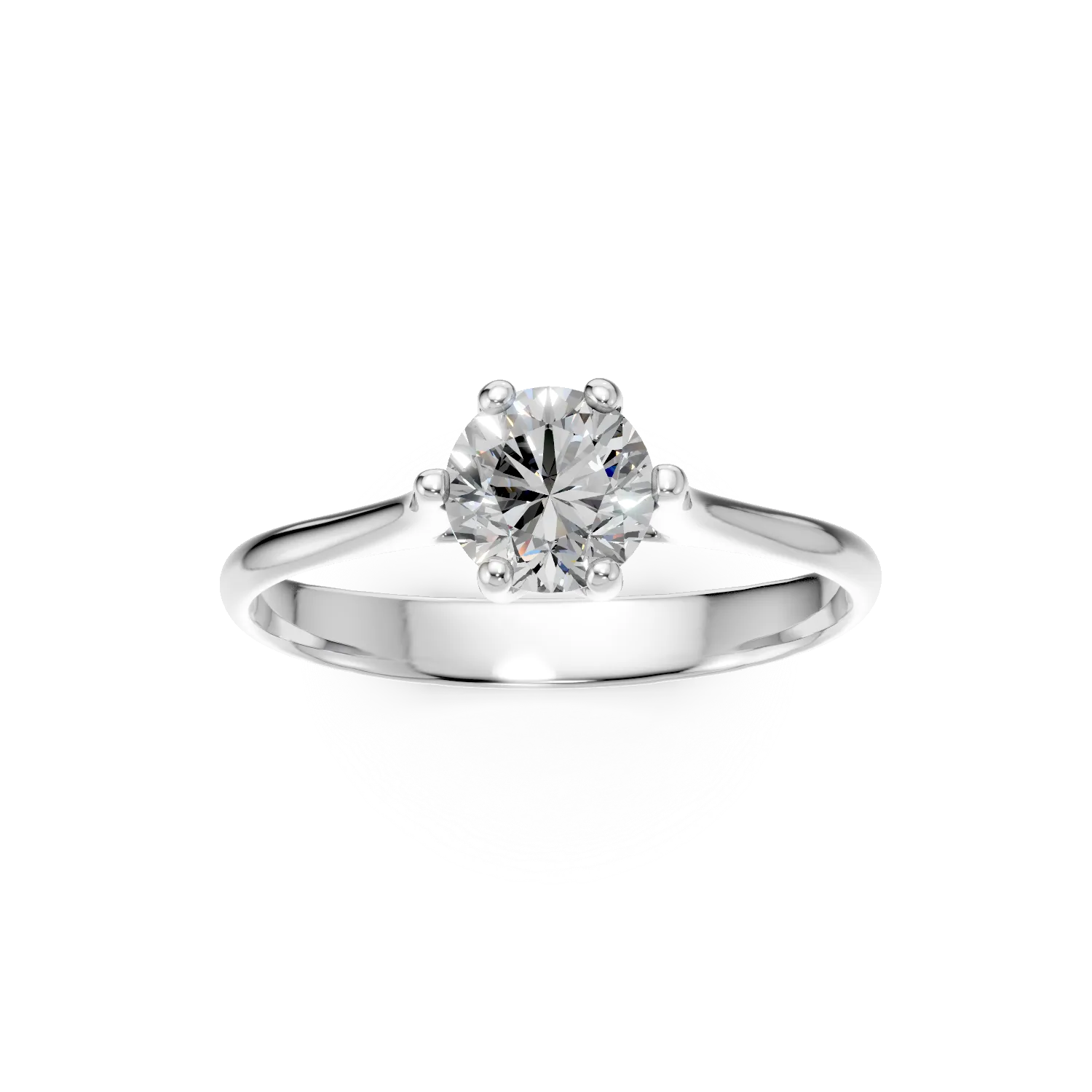 Inel de logodna din aur alb cu zirconia solitaire