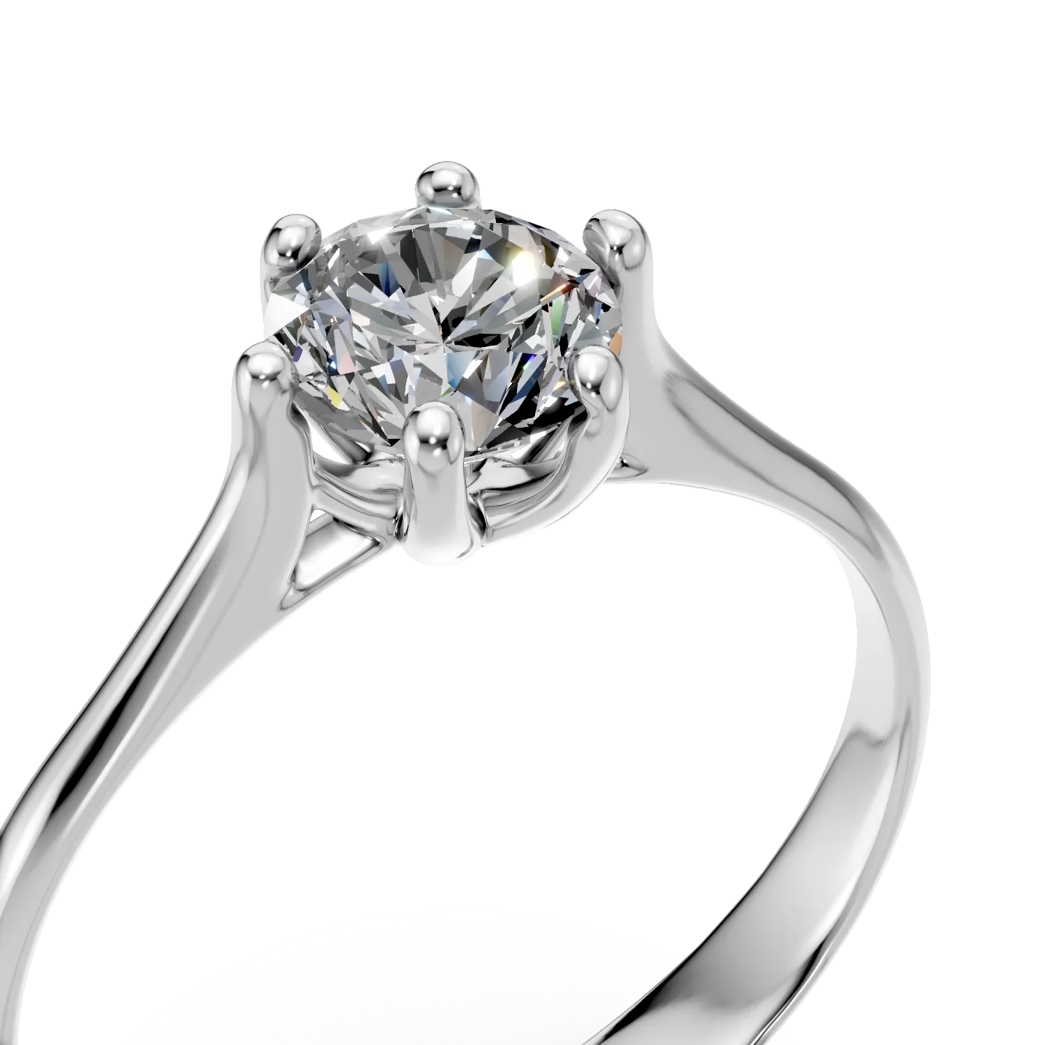 Inel de logodna din aur alb cu zirconia solitaire