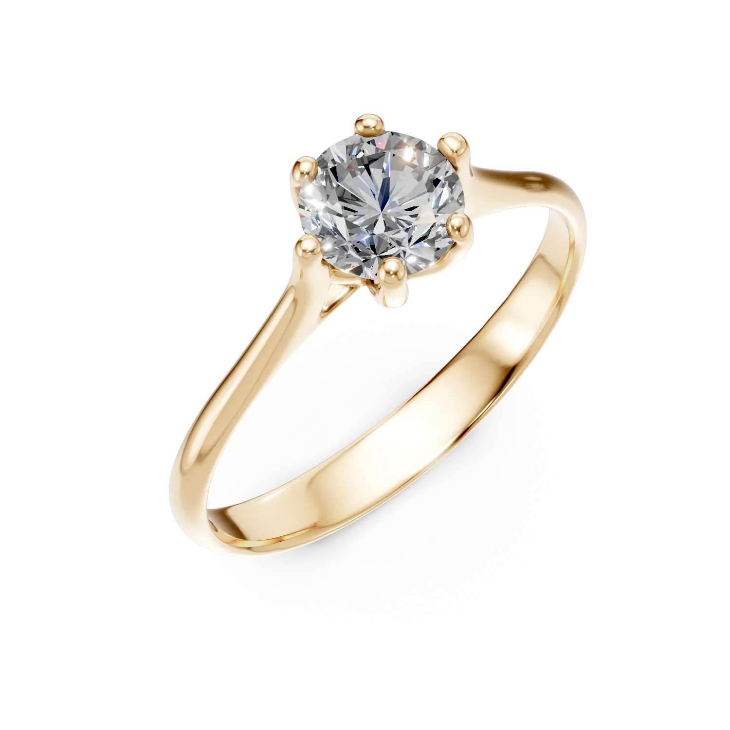 Inel de logodna din aur galben cu zirconia solitaire