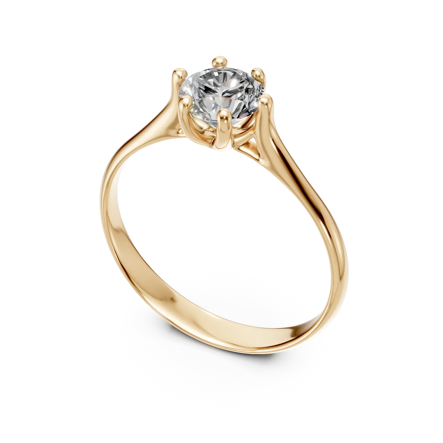 Inel de logodna din aur galben cu zirconia solitaire