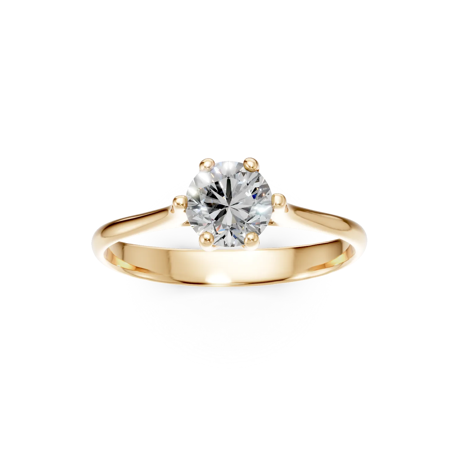Inel de logodna din aur galben cu zirconia solitaire