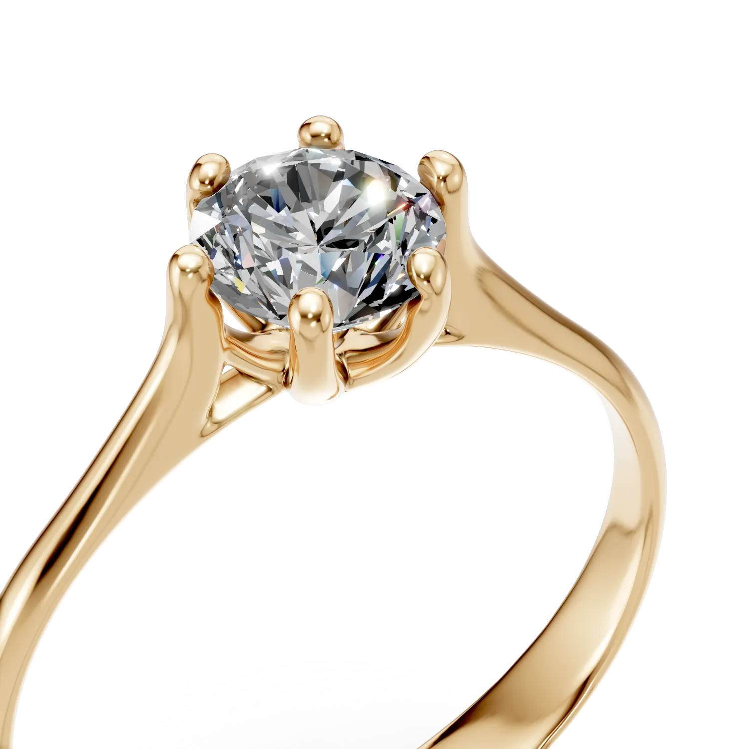 Inel de logodna din aur galben cu zirconia solitaire