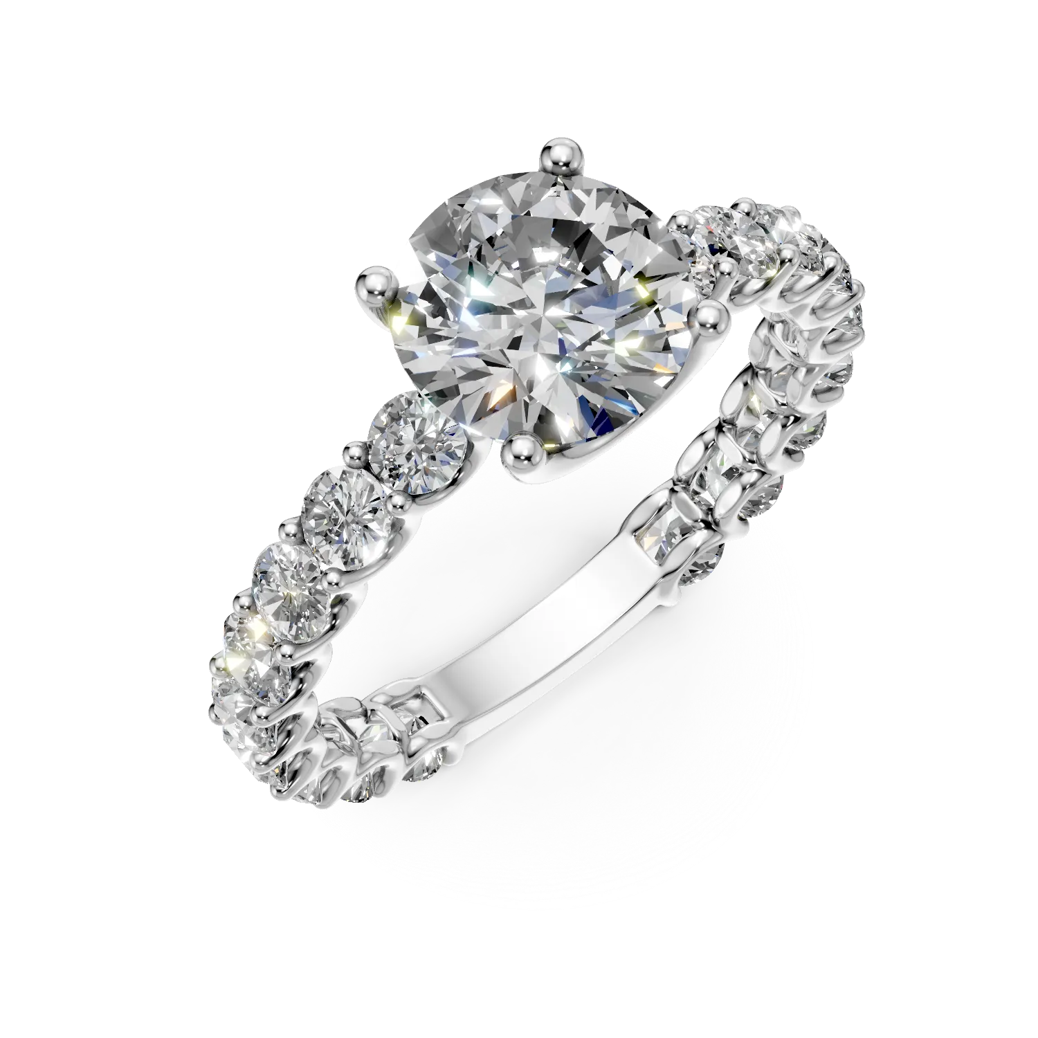 Inel de logodna din aur alb cu zirconia solitaire