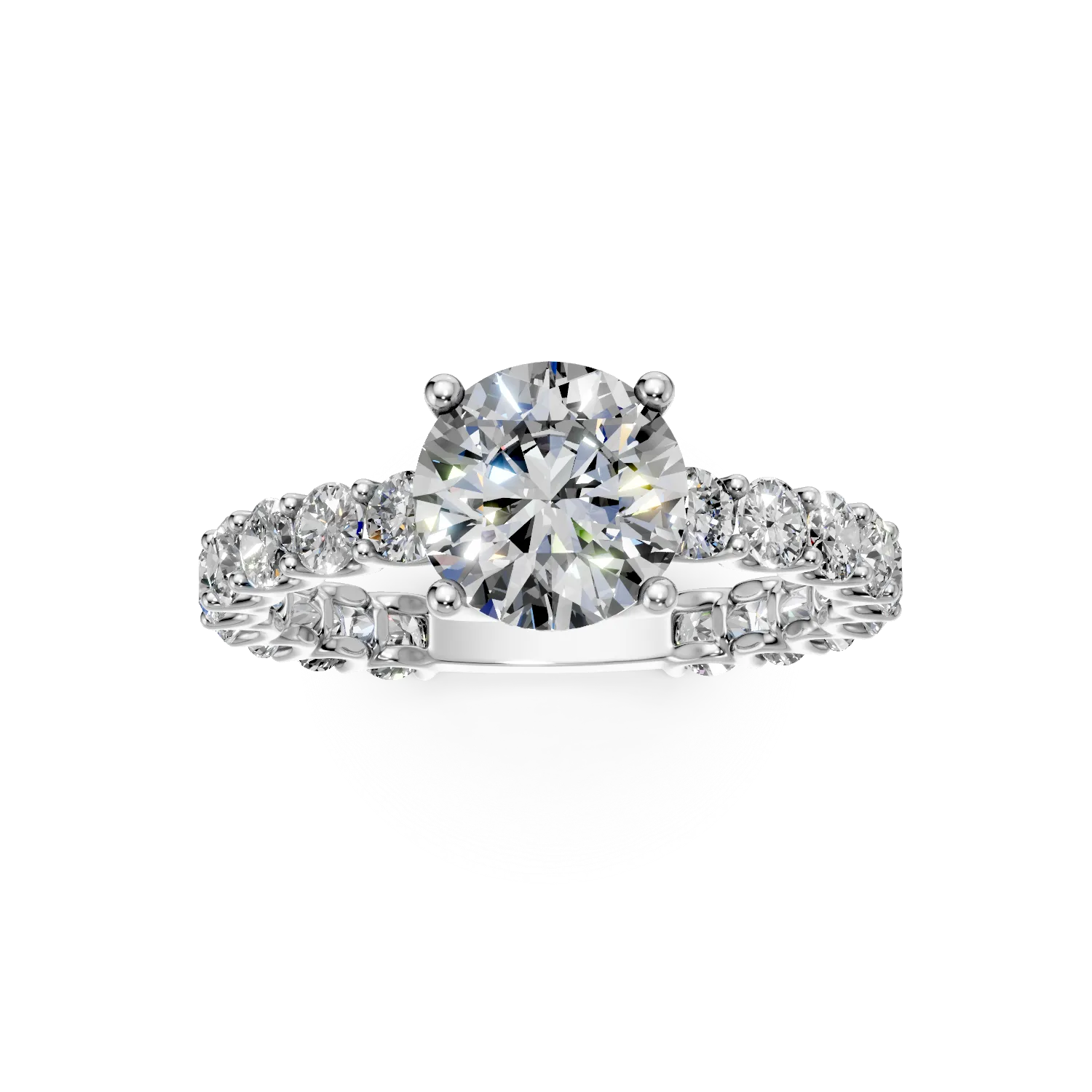 Inel de logodna din aur alb cu zirconia solitaire