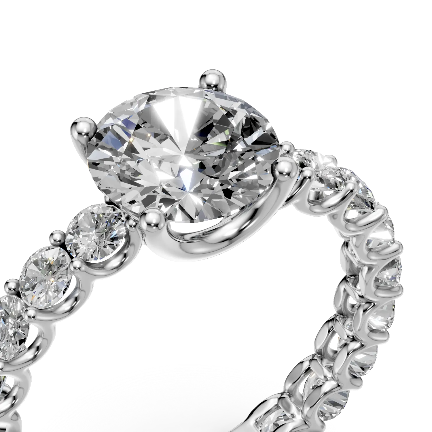 Inel de logodna din aur alb cu zirconia solitaire