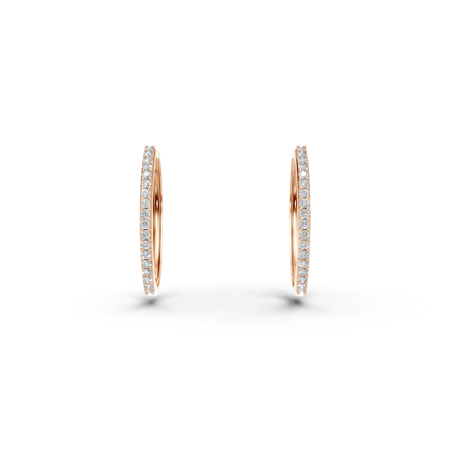 Cercei creole din aur roz cu zirconii