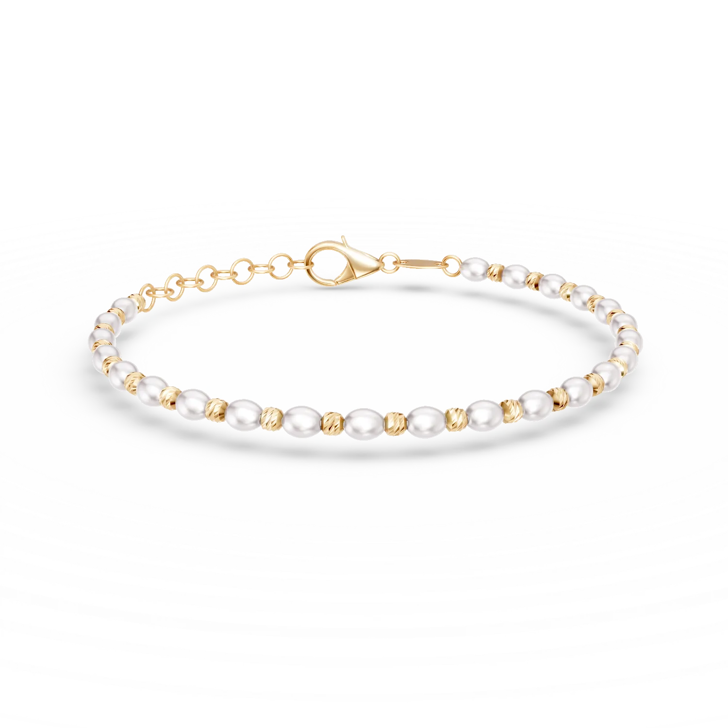 Bratara din aur galben cu perle de cultura