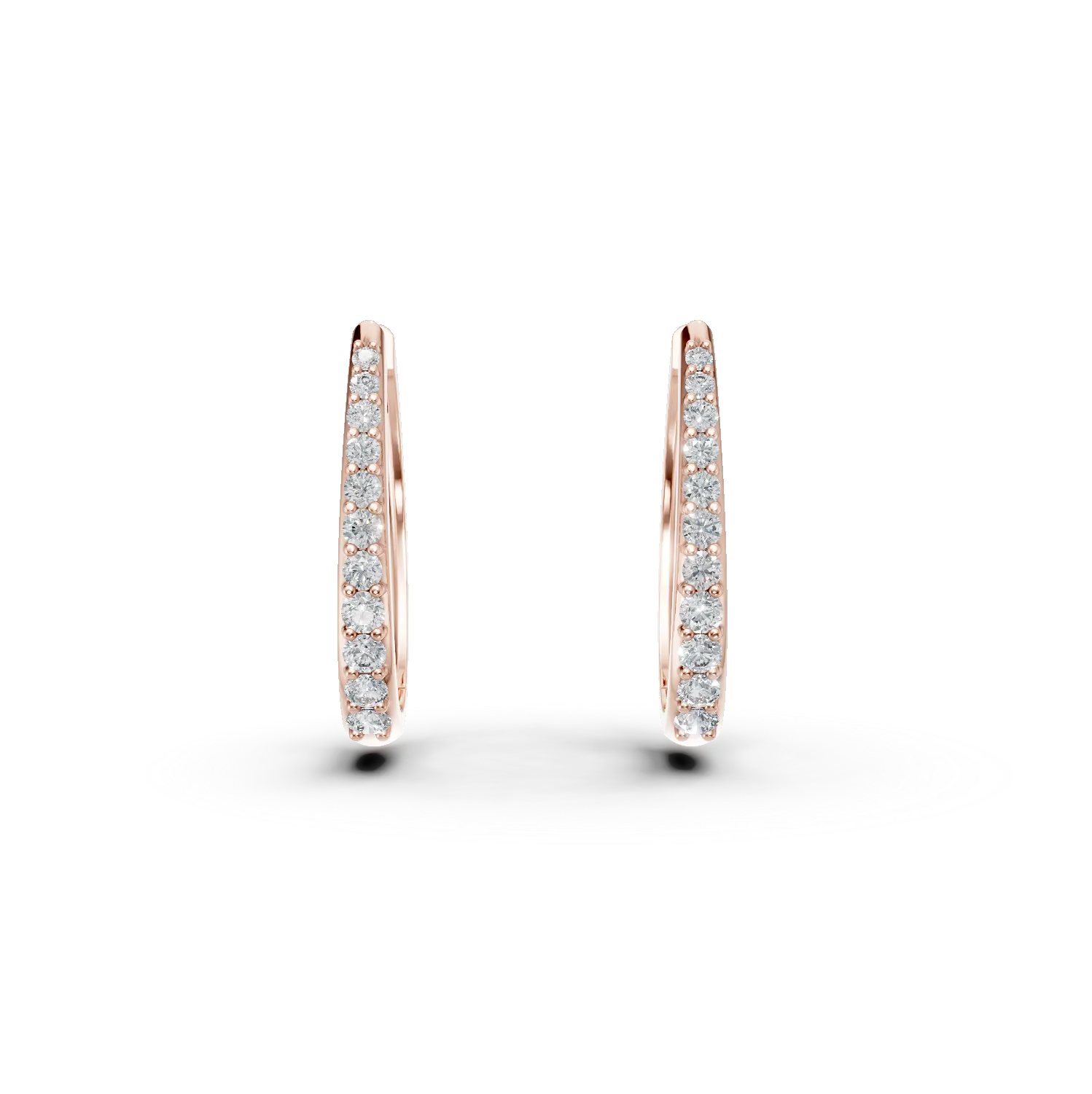 Cercei creole din aur roz cu zirconii