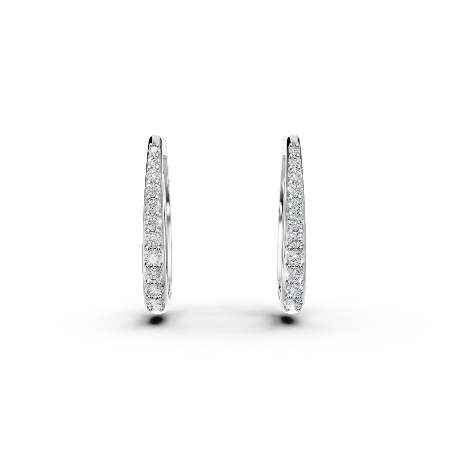 Cercei creole din aur alb cu zirconii