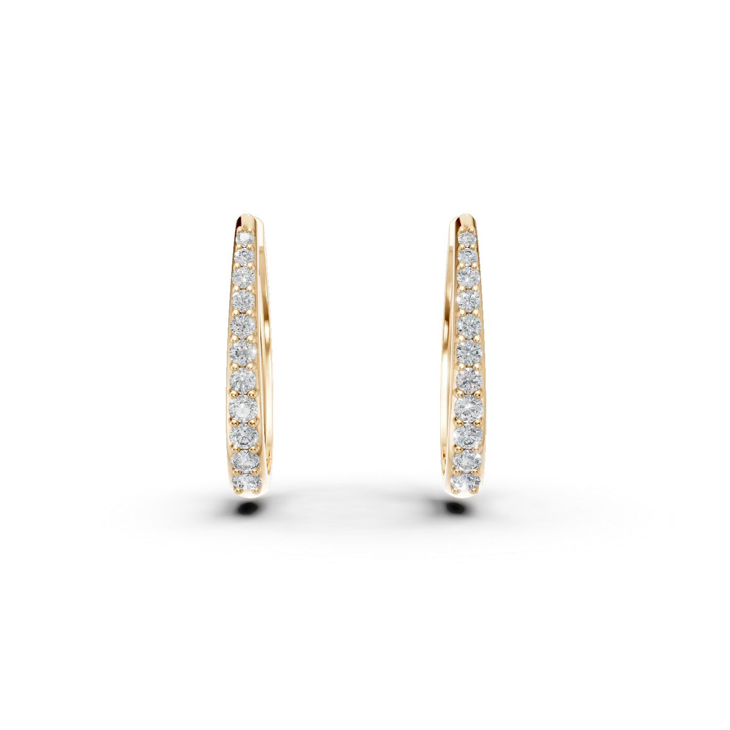 Cercei creole din aur galben cu zirconii