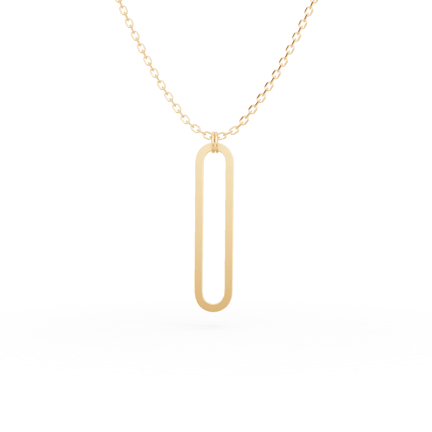 Lant cu pandantiv geometric din aur galben