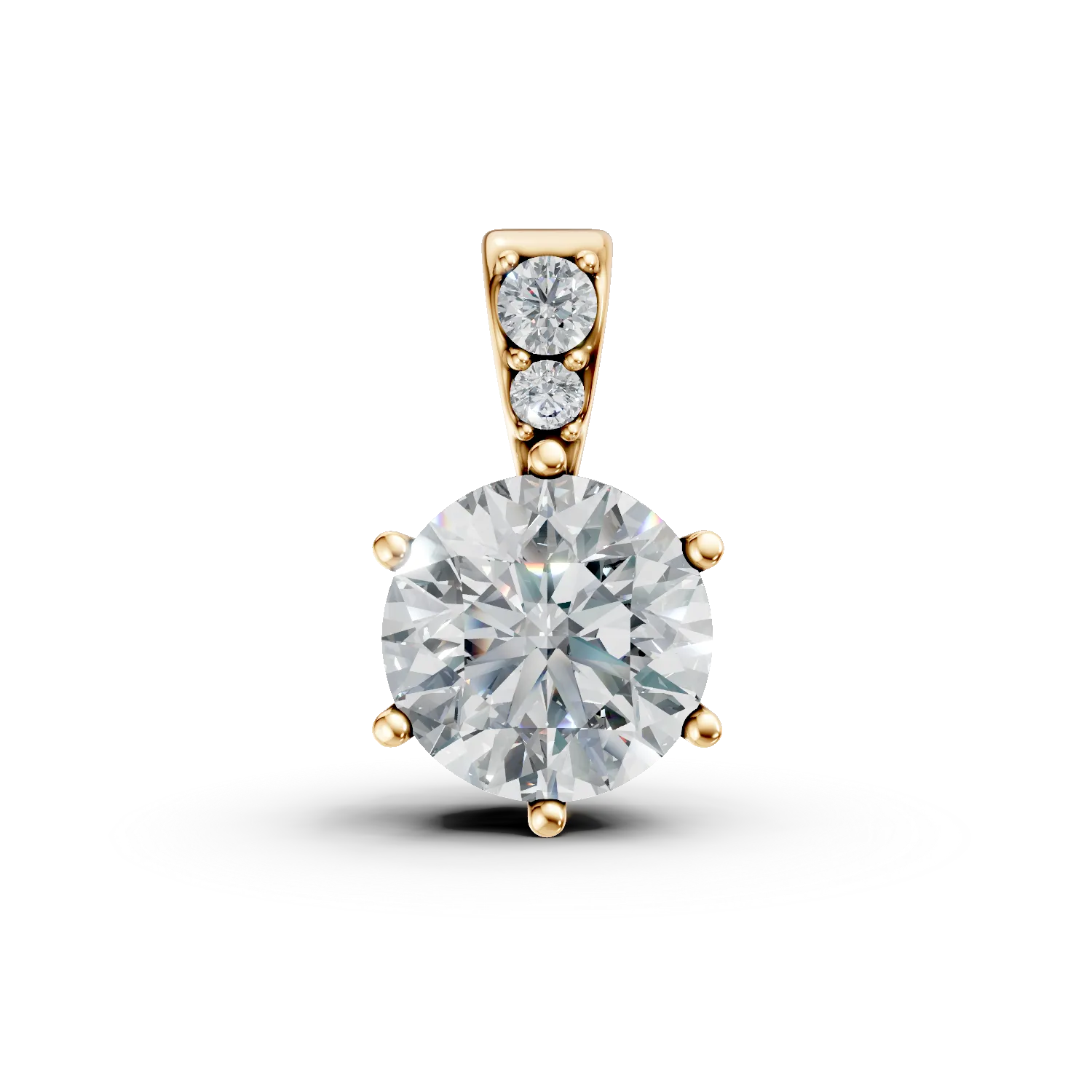 Pandantiv minimalist din aur galben cu zirconii