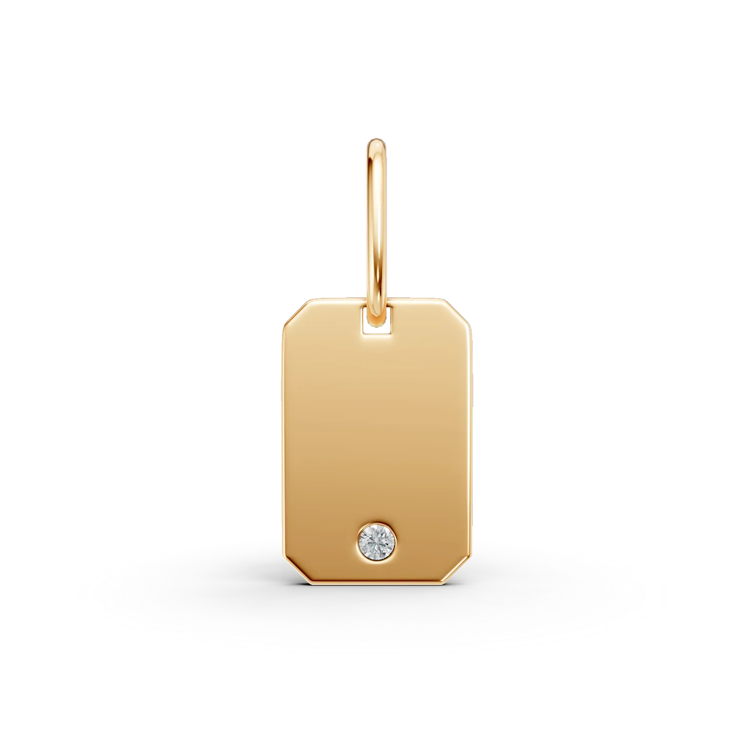 Pandantiv geometric din aur galben cu diamant de 0.005ct
