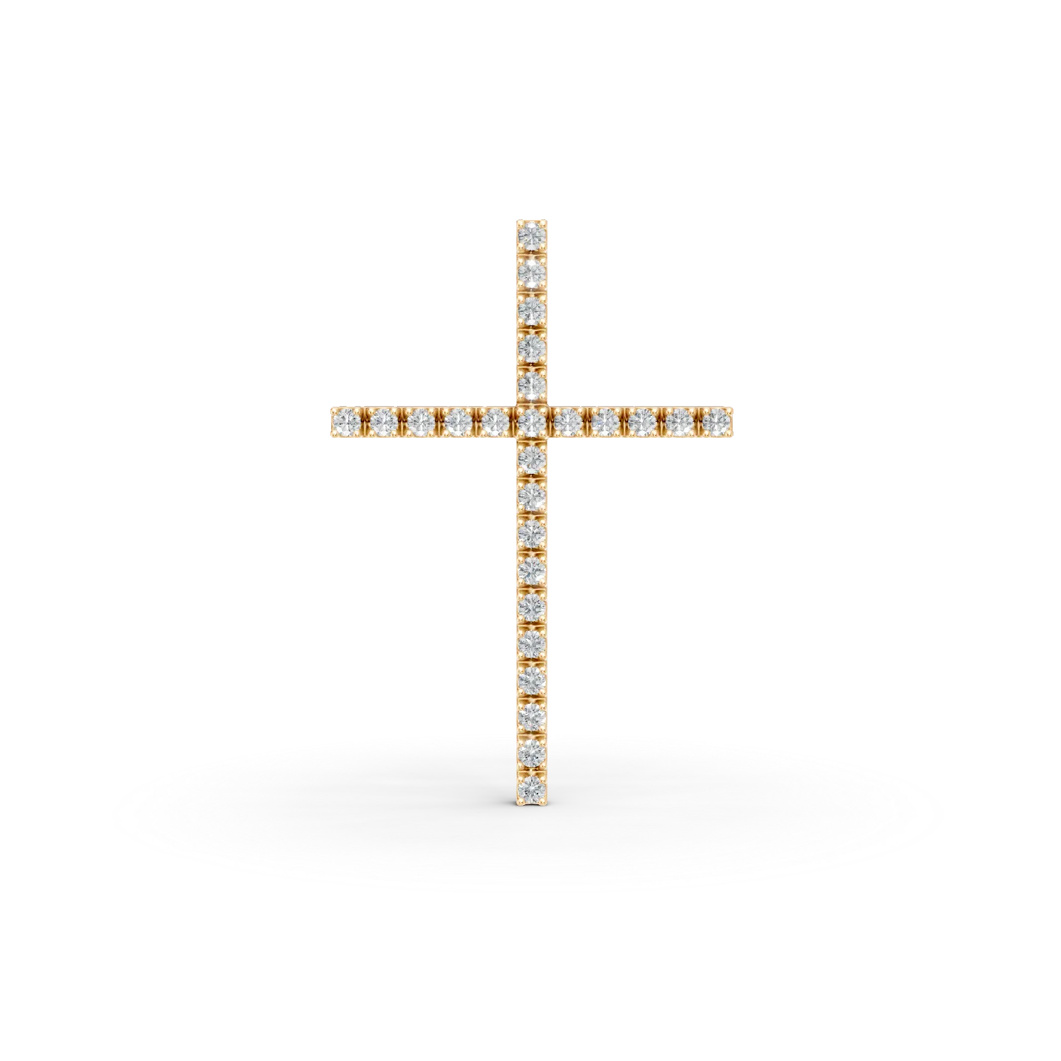 Pandantiv cruce din aur galben cu zirconii