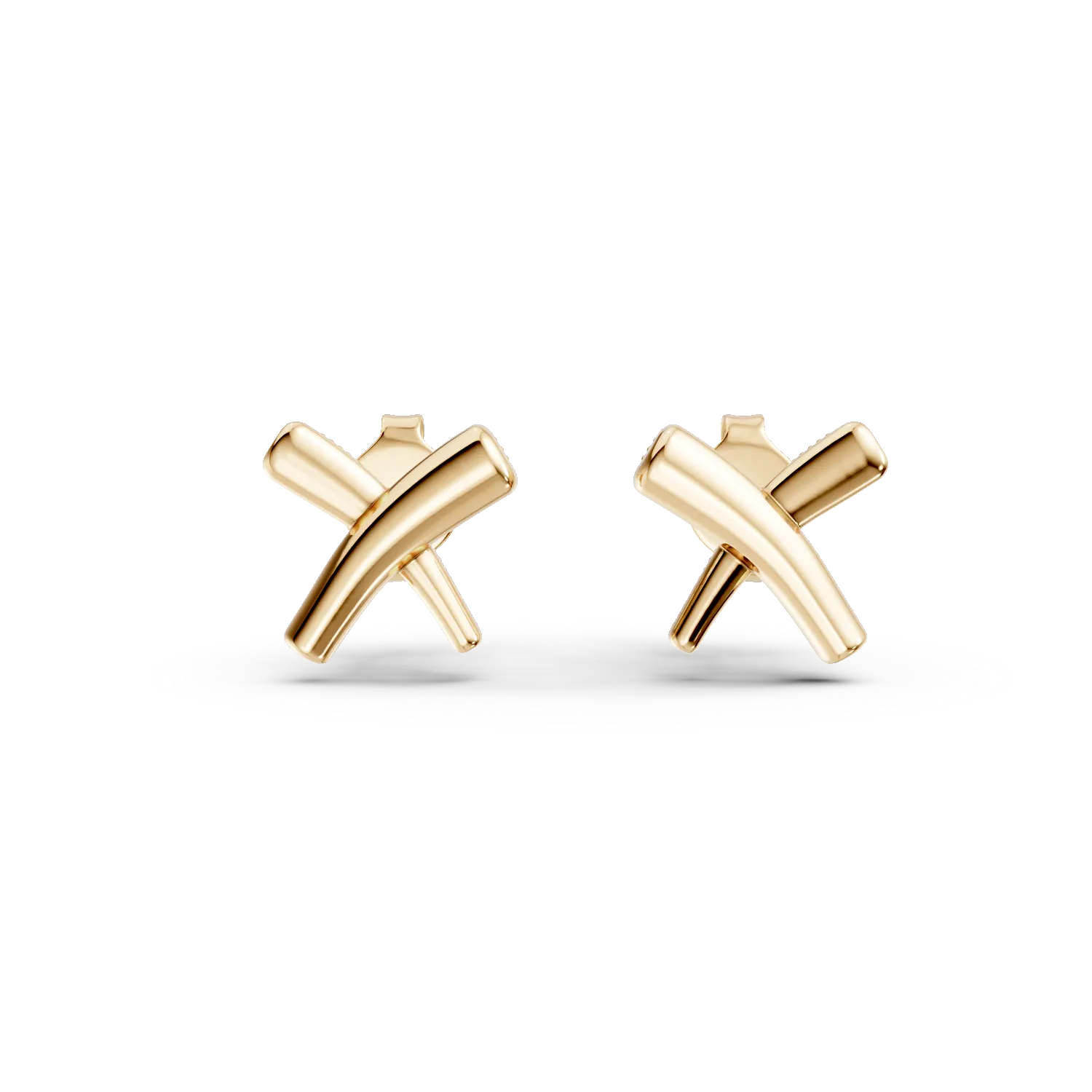 Cercei geometrici din aur galben