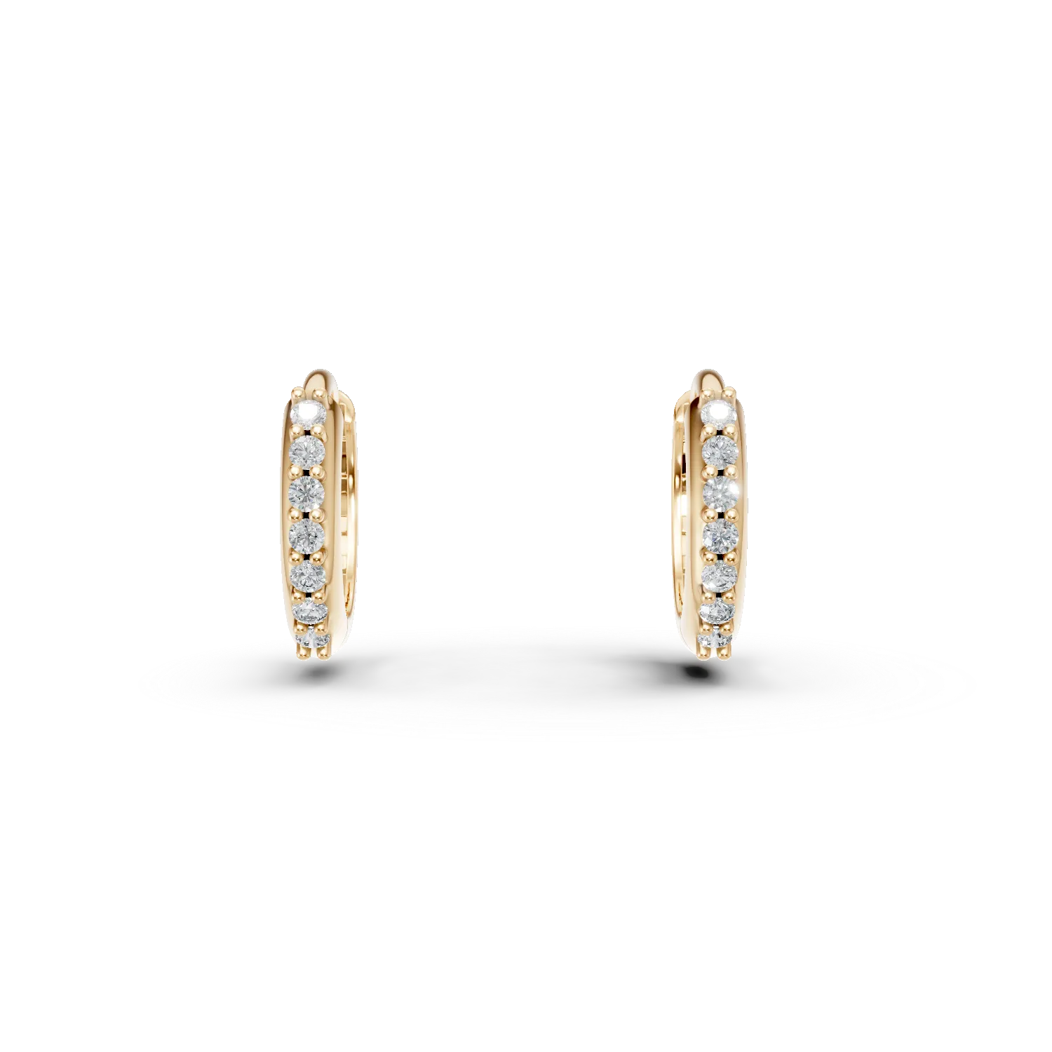 Cercei creole din aur galben cu zirconii