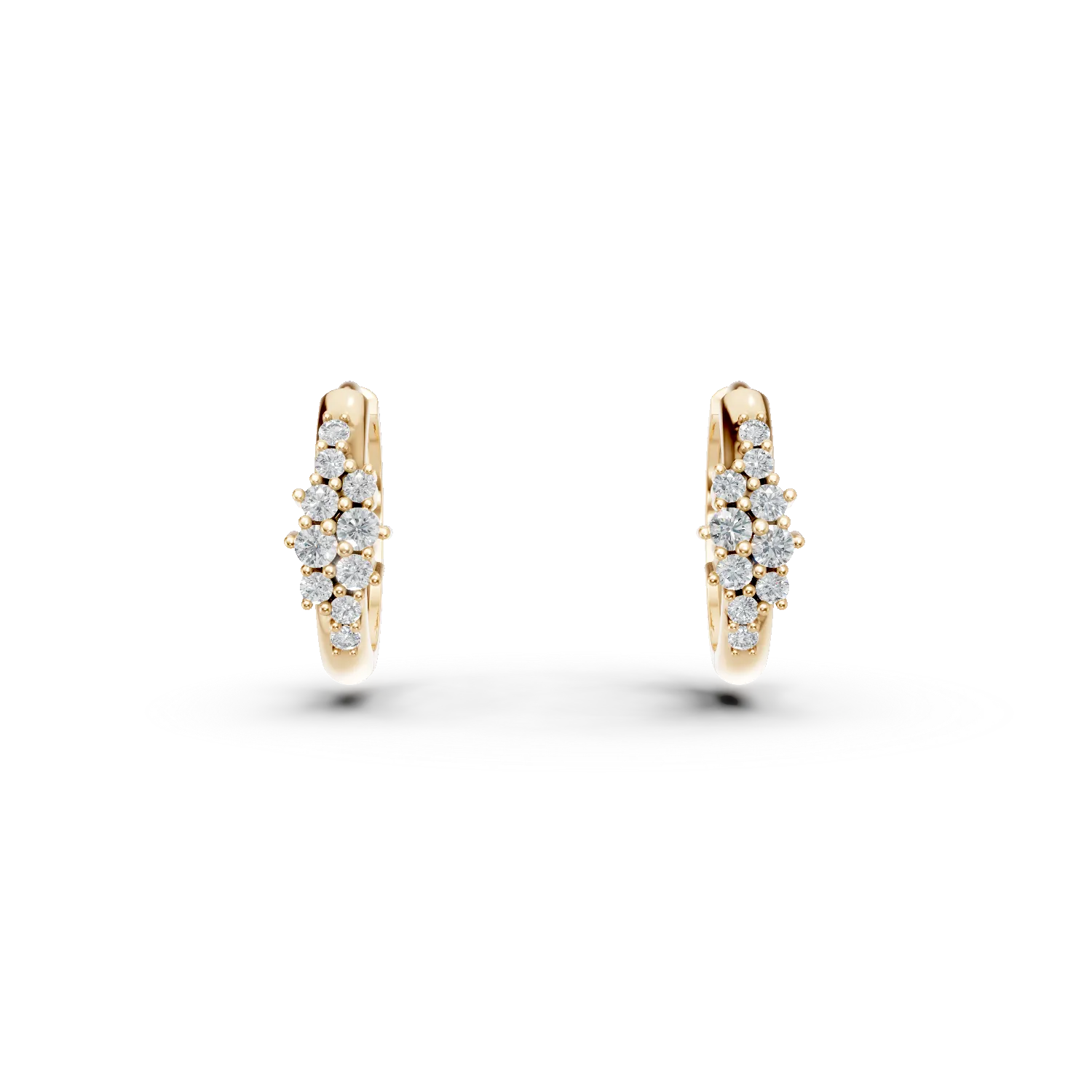 Cercei creole din aur galben cu zirconii