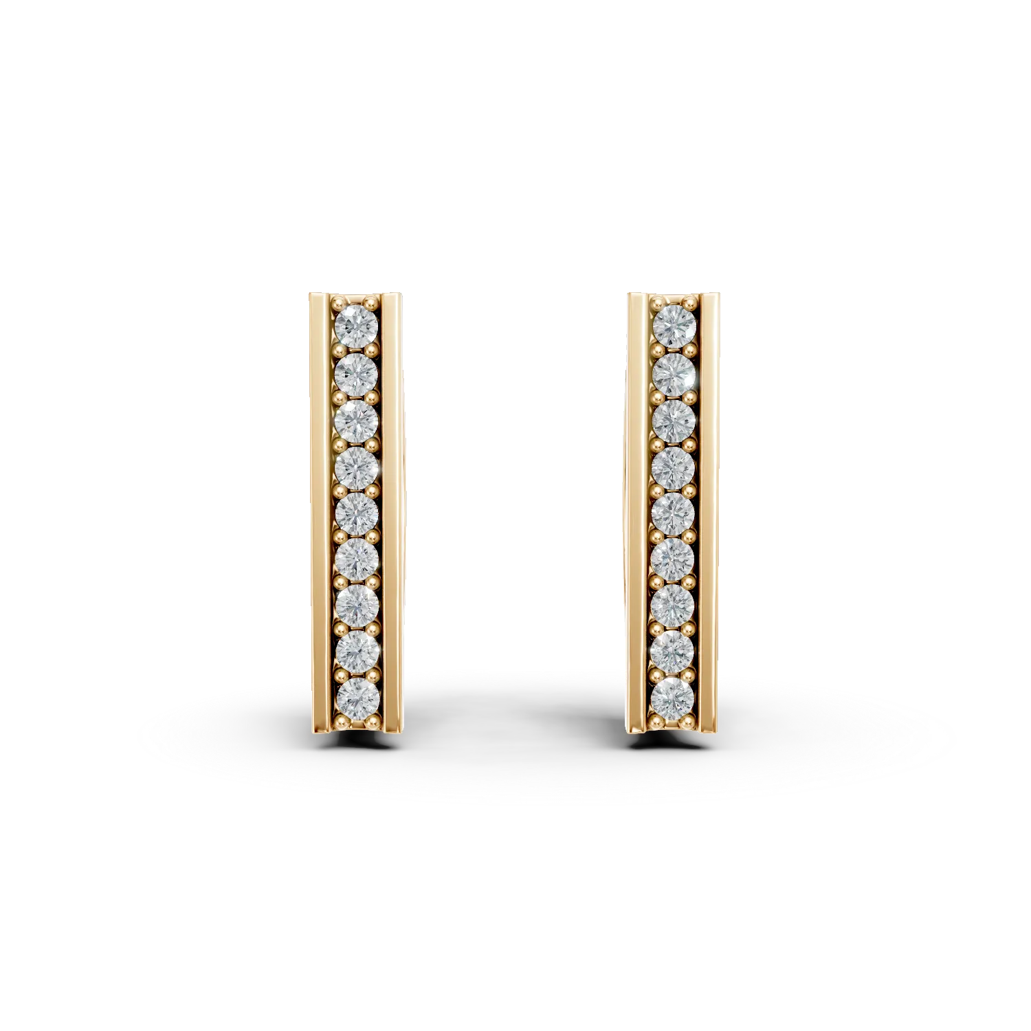 Cercei creole din aur galben cu zirconii