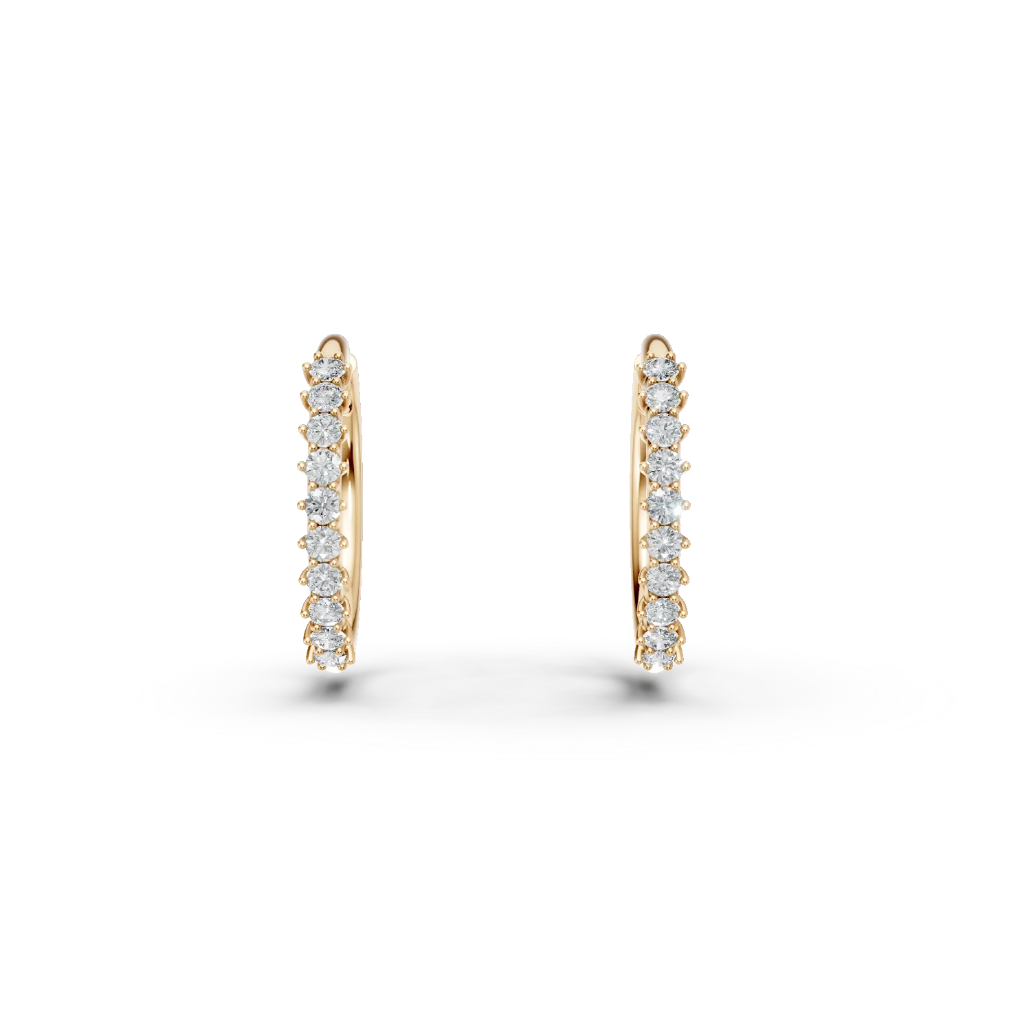 Cercei creole din aur galben cu zirconii