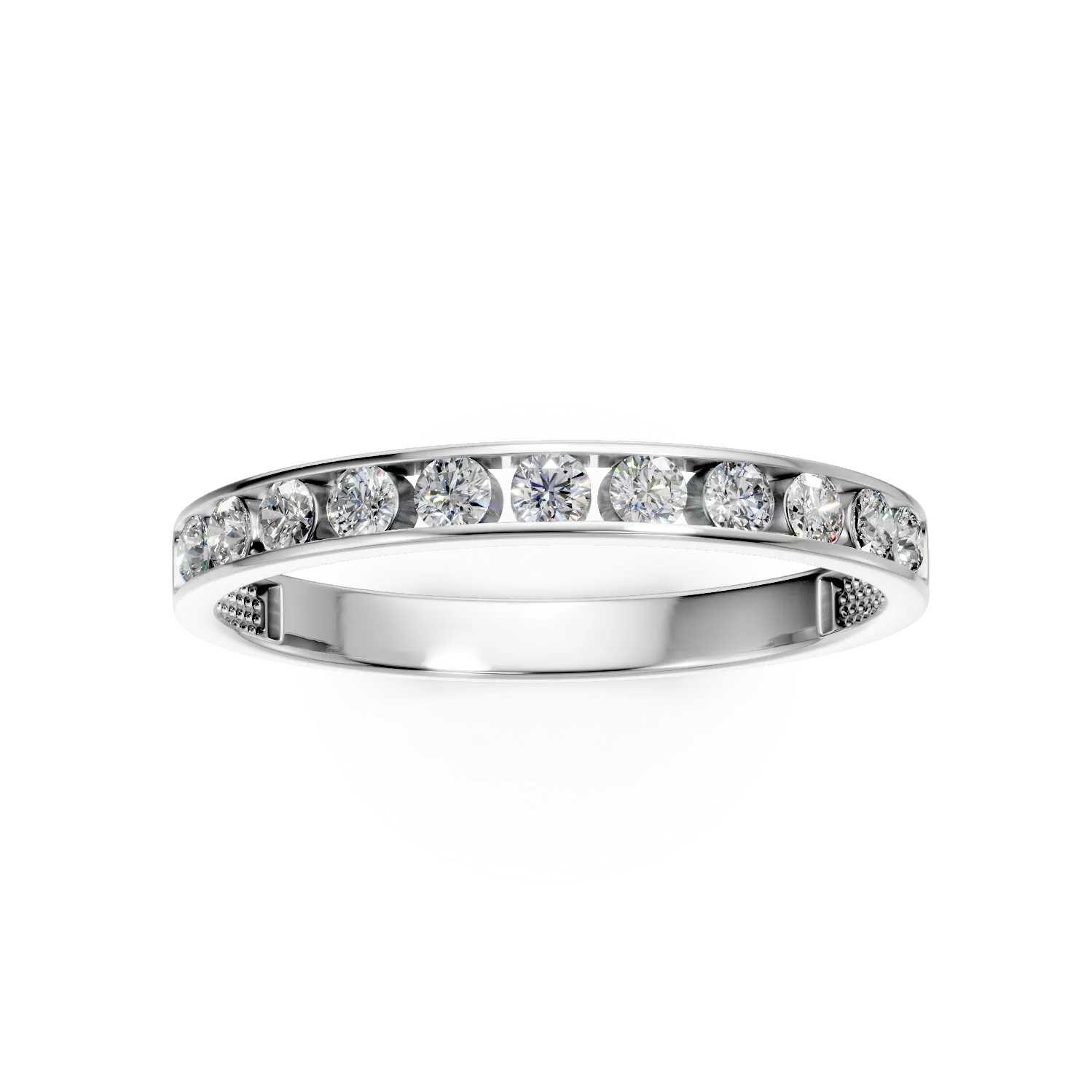 Inel semi eternity din aur alb cu zirconii