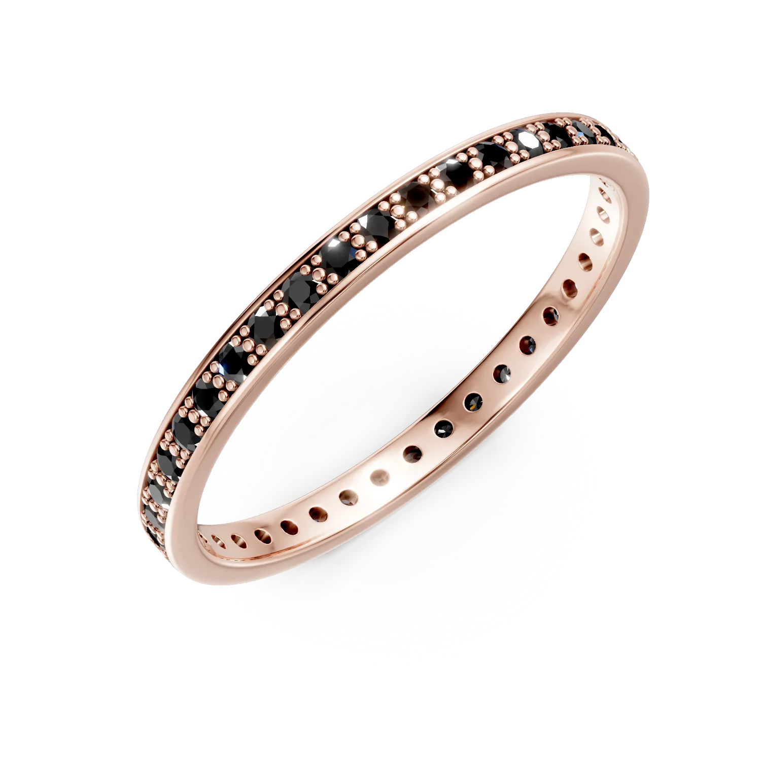 Inel eternity din aur roz cu zirconii negre Apparel & Accessories > Jewelry > Rings DAAR 2 Inel eternity din aur roz cu zirconii negre Apparel & Accessories > Jewelry > Rings DAAR 2